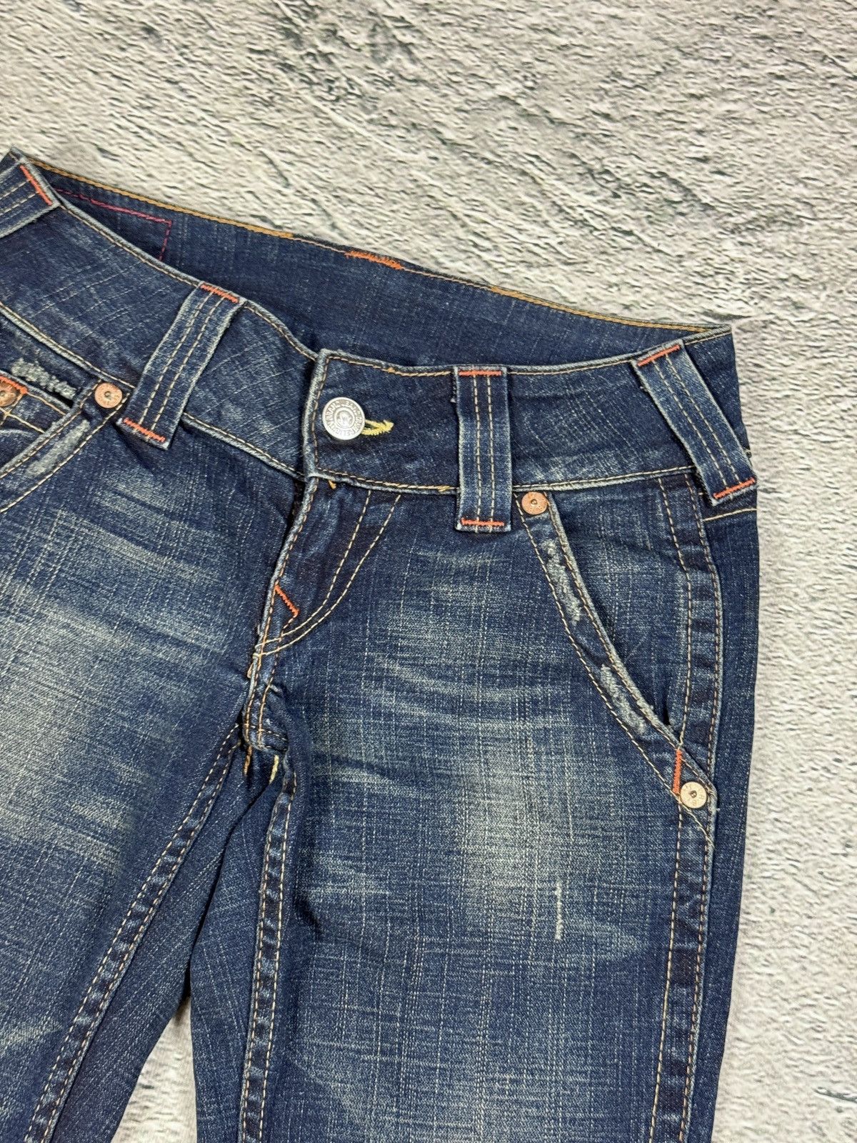 True Religion True Religion jeans flared navy contrast stitch Y2K Emma Size 27" / US 4 / IT 40 - 8 Thumbnail