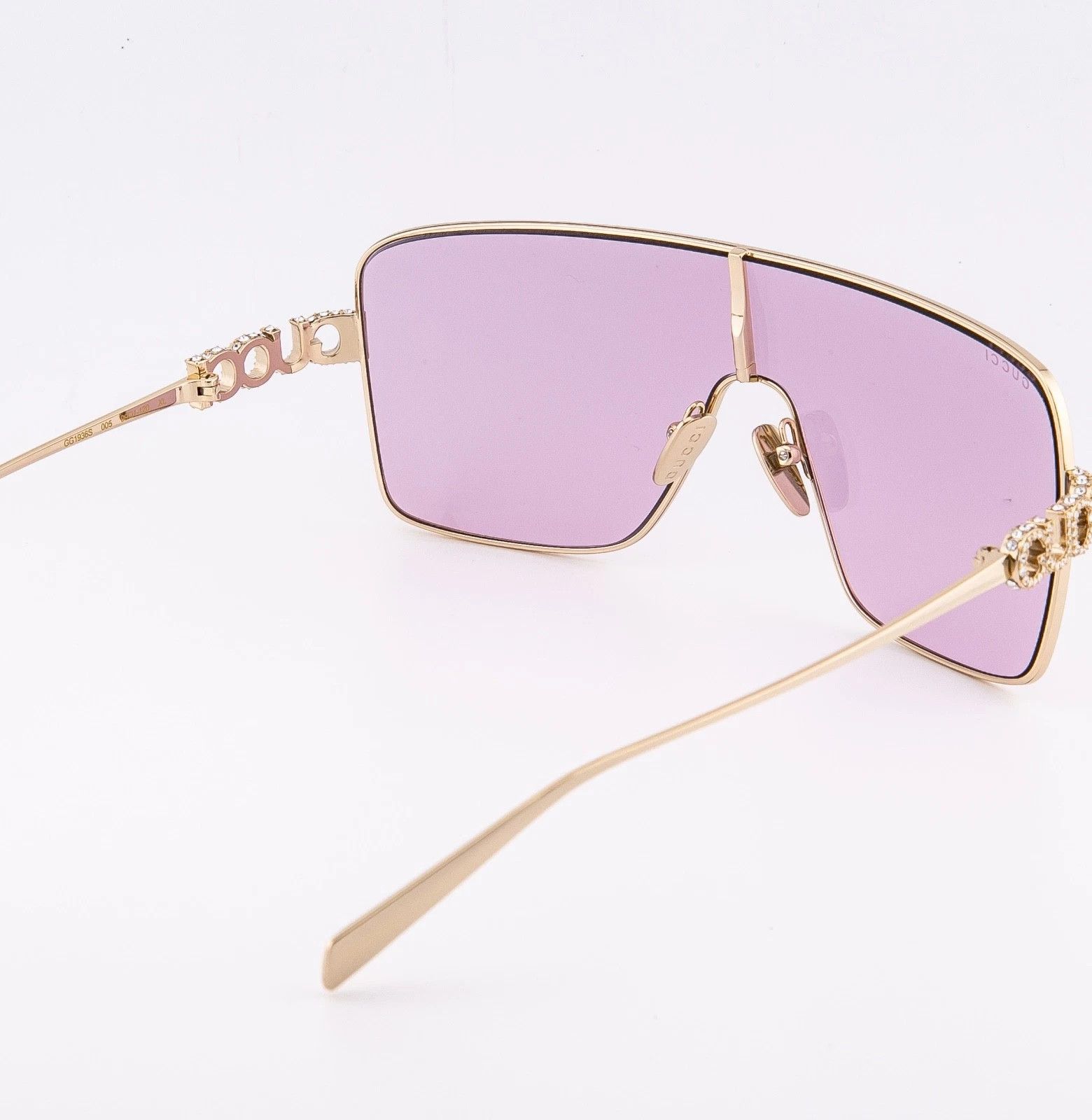Gucci GUCCI 1936 Gg1936S Gold Pink Crystal Logo Unisex Metal 005 Size ONE SIZE - 3 Thumbnail