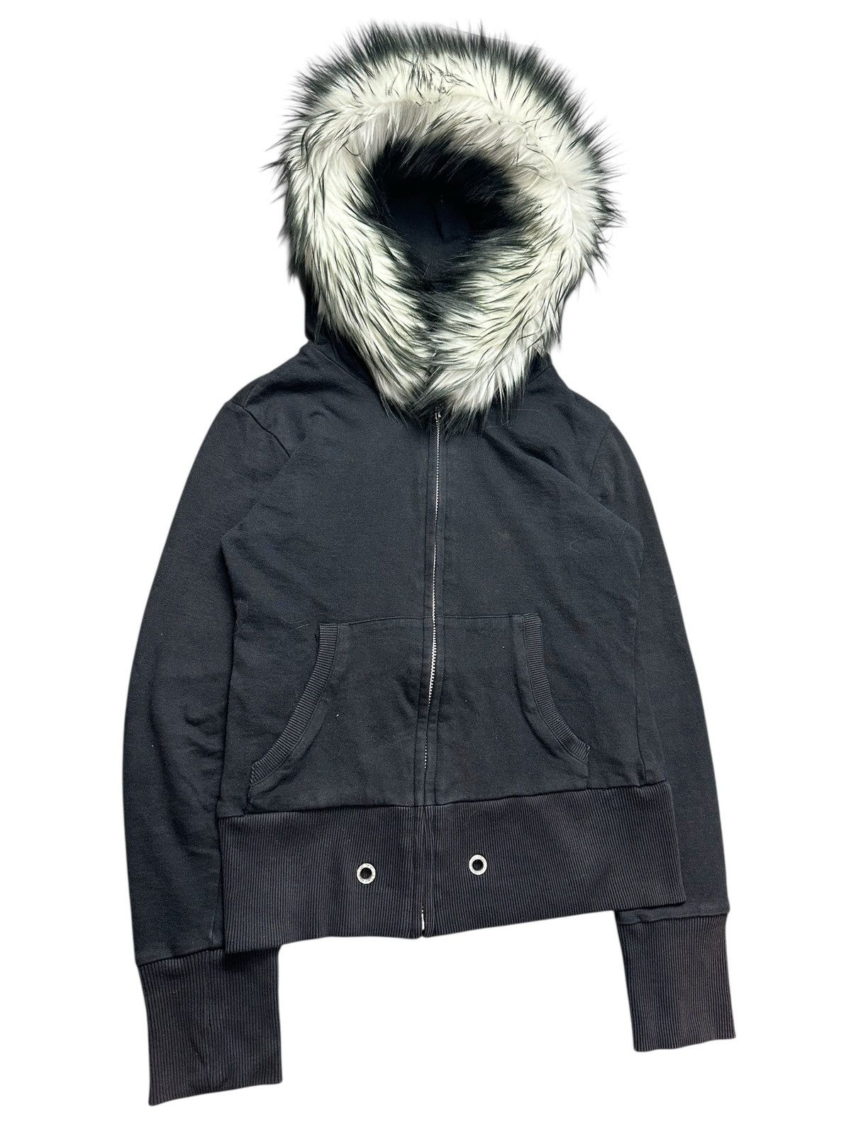 Japanese Brand STUDDED MISCH MASCH FUR ZIP BLACK HOODIE IFSIX LGB STYLE Size XS / US 0-2 / IT 36-38 - 3 Thumbnail