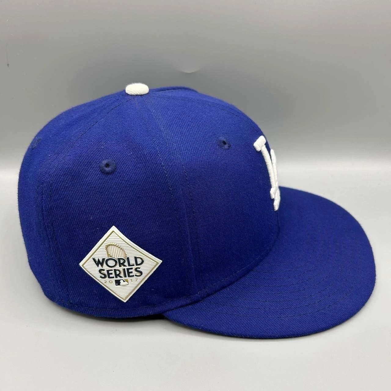 New Era Los Angeles LA Dodgers Hat Men 7 1/8 Blue MLB Fitted Cap Size ONE SIZE - 3 Thumbnail