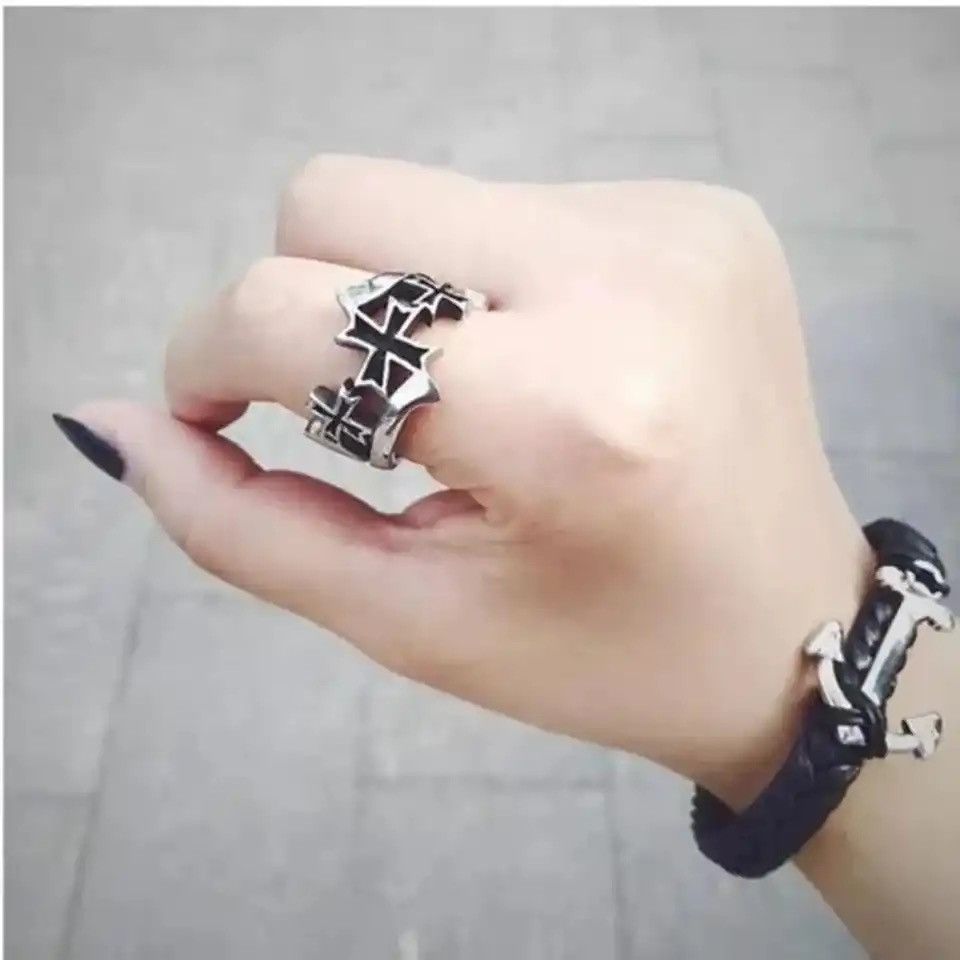 Jewelry × Vintage Hollow Cross Ring Open Ring Size ONE SIZE - 2 Thumbnail