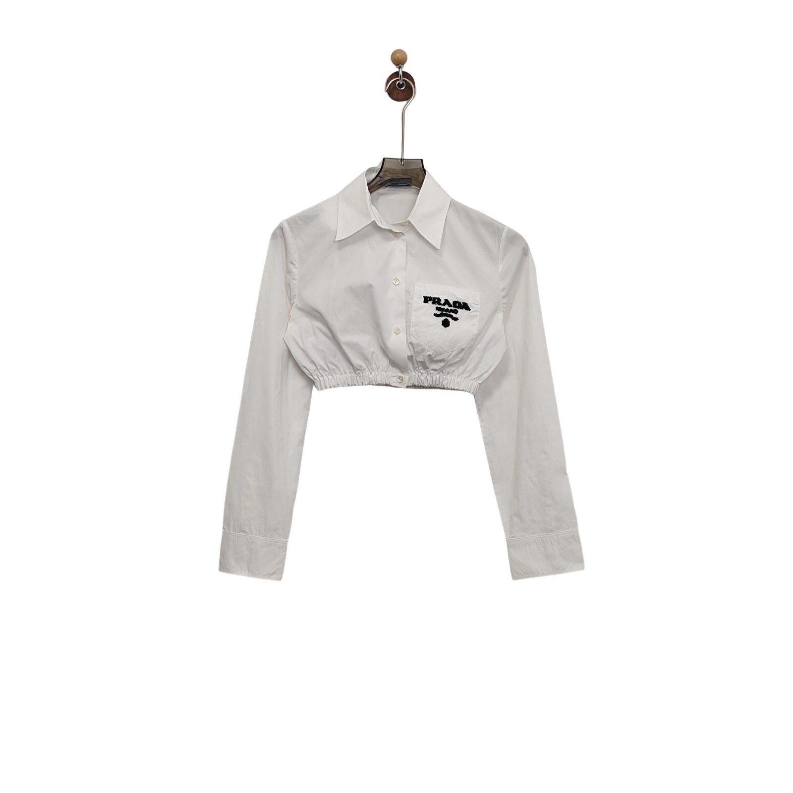 Prada Prada Embroidered Logo Poplin Shirt Size 36 Size XS / US 0-2 / IT 36-38 - 1 Thumbnail