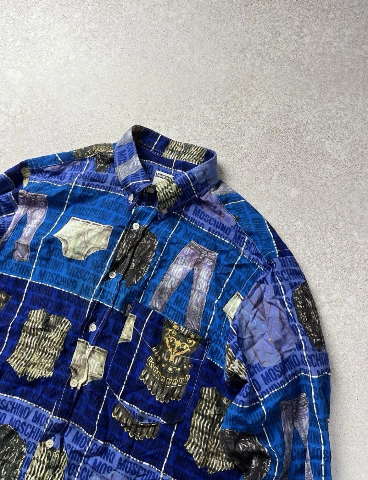 Moschino Vintage Moschino Jeans 1996 Clothes Print Shirt Size US XL / EU 56 / 4 - 2 Thumbnail