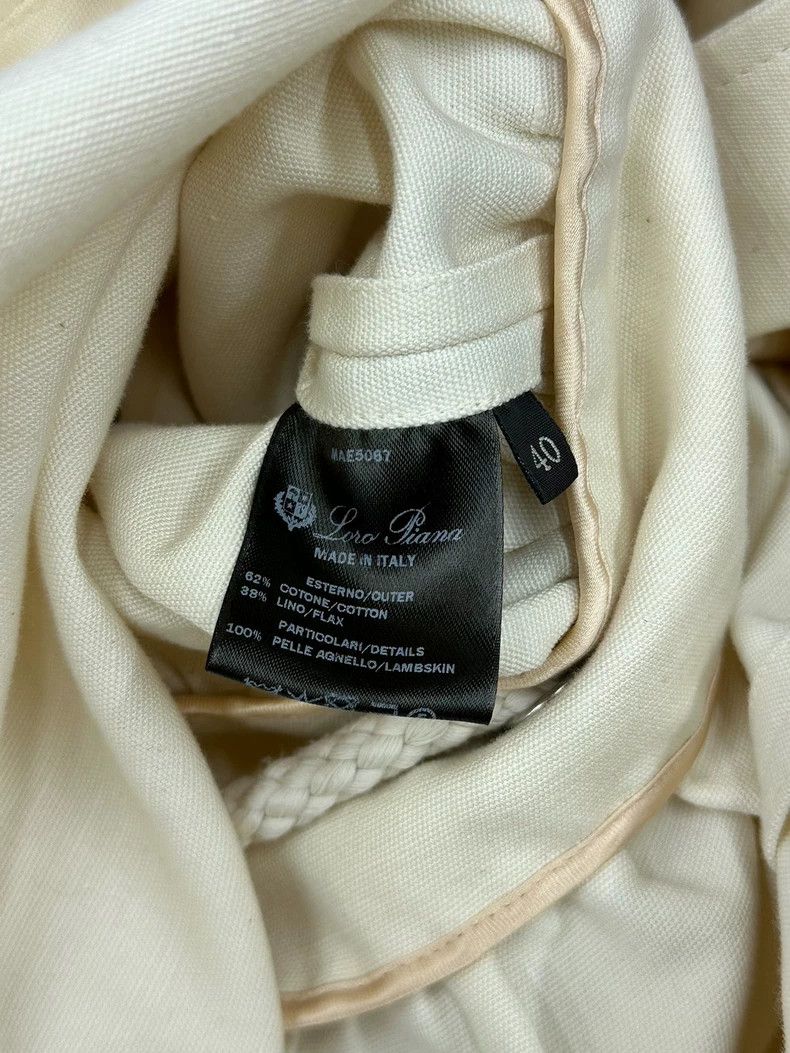 Loro Piana LORO PIANA White cotton linen coat with white collar and l Size M / US 6-8 / IT 42-44 - 5 Thumbnail