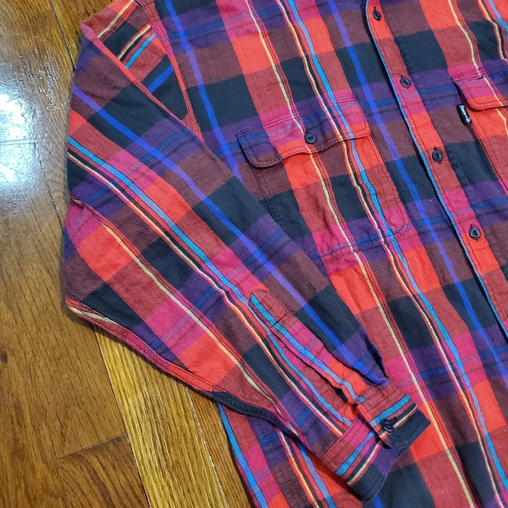 Levi's VINTAGE Levi's Shirt Mens M Red Plaid Western Button-Up 90s California Cowboy Grunge Classic USA 60s Southwestern Size US M / EU 48-50 / 2 - 2 Thumbnail
