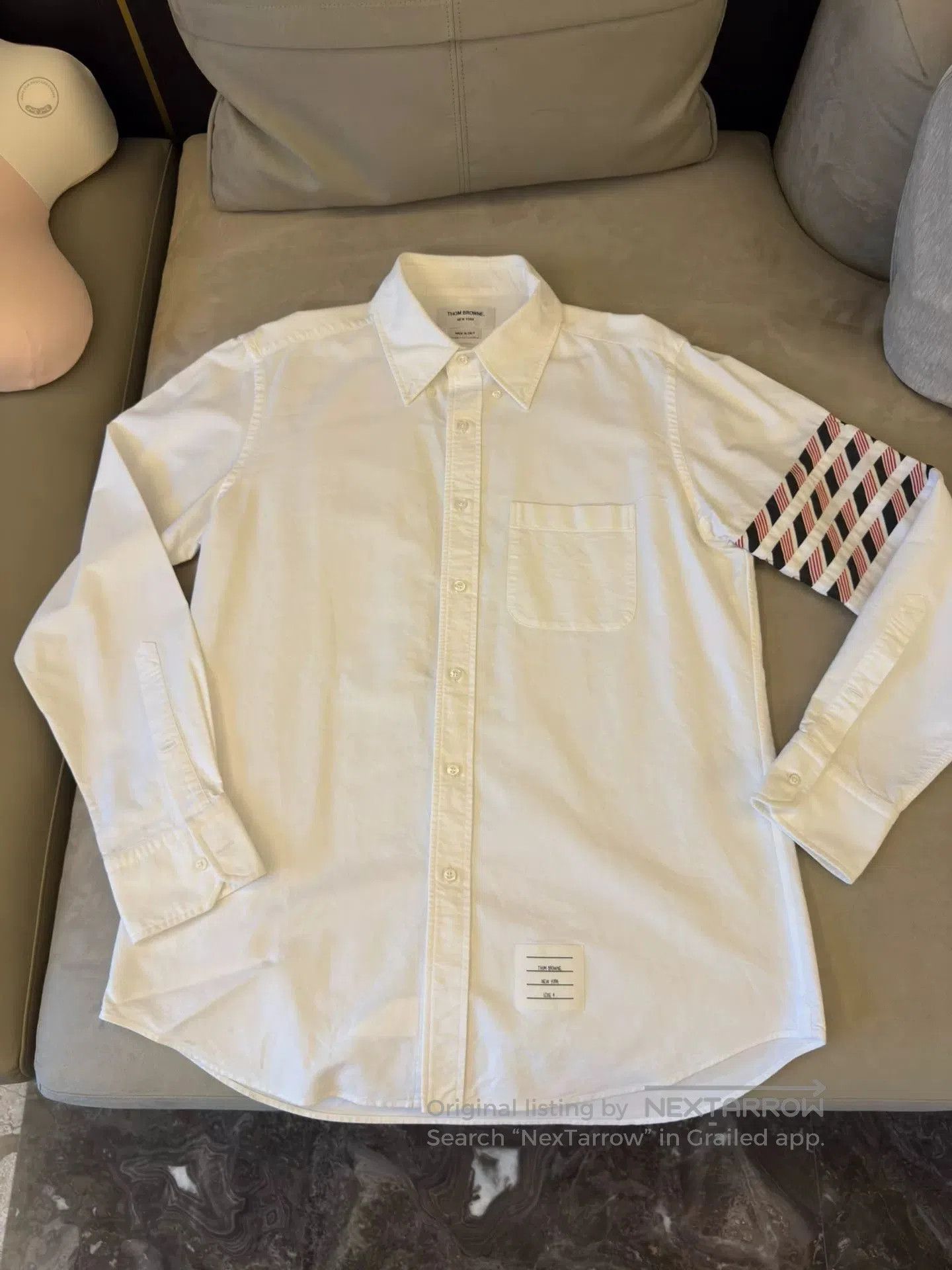 Thom Browne THOM BROWNE Striped Button-Up Shirt White. Size US M / EU 48-50 / 2 - 1 Thumbnail