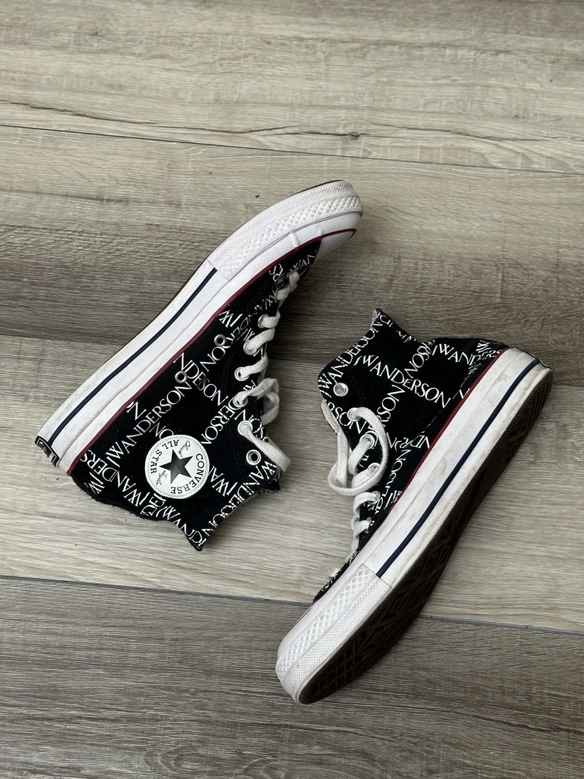 Converse × JW Anderson Converse x J.W. Anderson Black Grid Logo Sneakers Sz. 8.5 Size US 8.5 / EU 41-42 - 2 Thumbnail