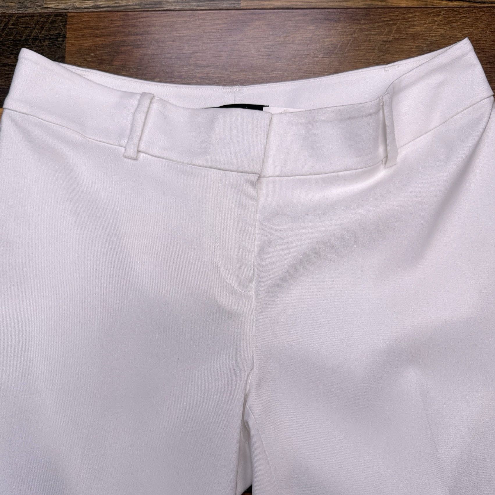 Ann Taylor Ann Taylor Ankle Pants Womens 0 White Mid Rise Stretch Zip Workwear, Party/Cocktail, Travel Regular Fit Size 25" / US 0 / IT 36 - 3 Thumbnail