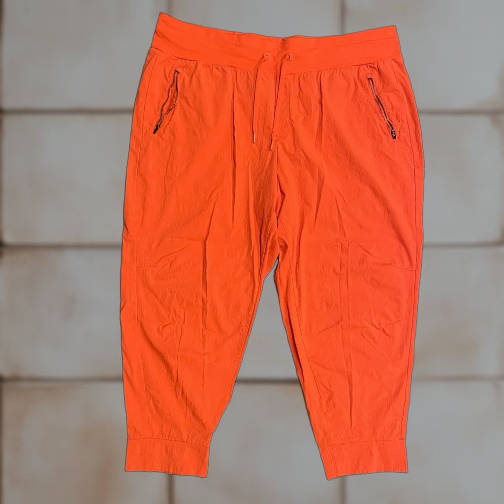 Athleta Athleta Trekkie North Jogger Pants Womens 22 Orange Athletic Drawstring Nylon Spandex Pockets 26 In Inseam -- Plus Size? Size 40" / US 18 - 1 Thumbnail