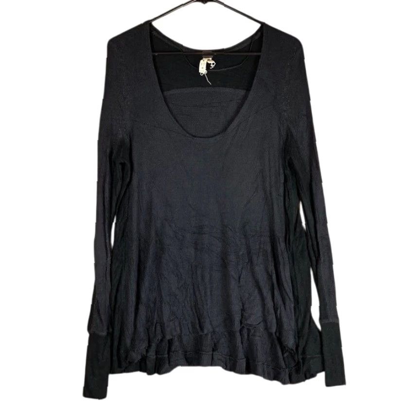 Vintage We The Free Womens Shirt Black Thermal Waffle Scoop Neck Long Sleeve XS Size XS / US 0-2 / IT 36-38 - 2 Thumbnail