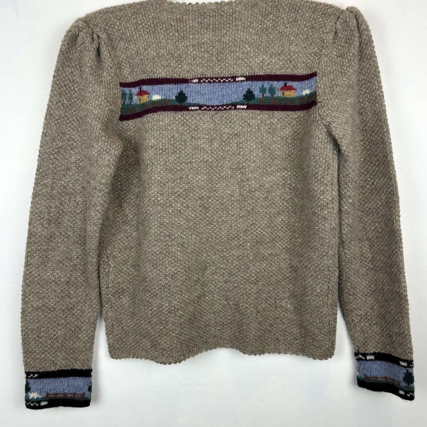 Vintage VINTAGE Susan Bristol Cardigan Womens Small Beige Wool Teacher Read Flaw Size M / US 6-8 / IT 42-44 - 2 Thumbnail