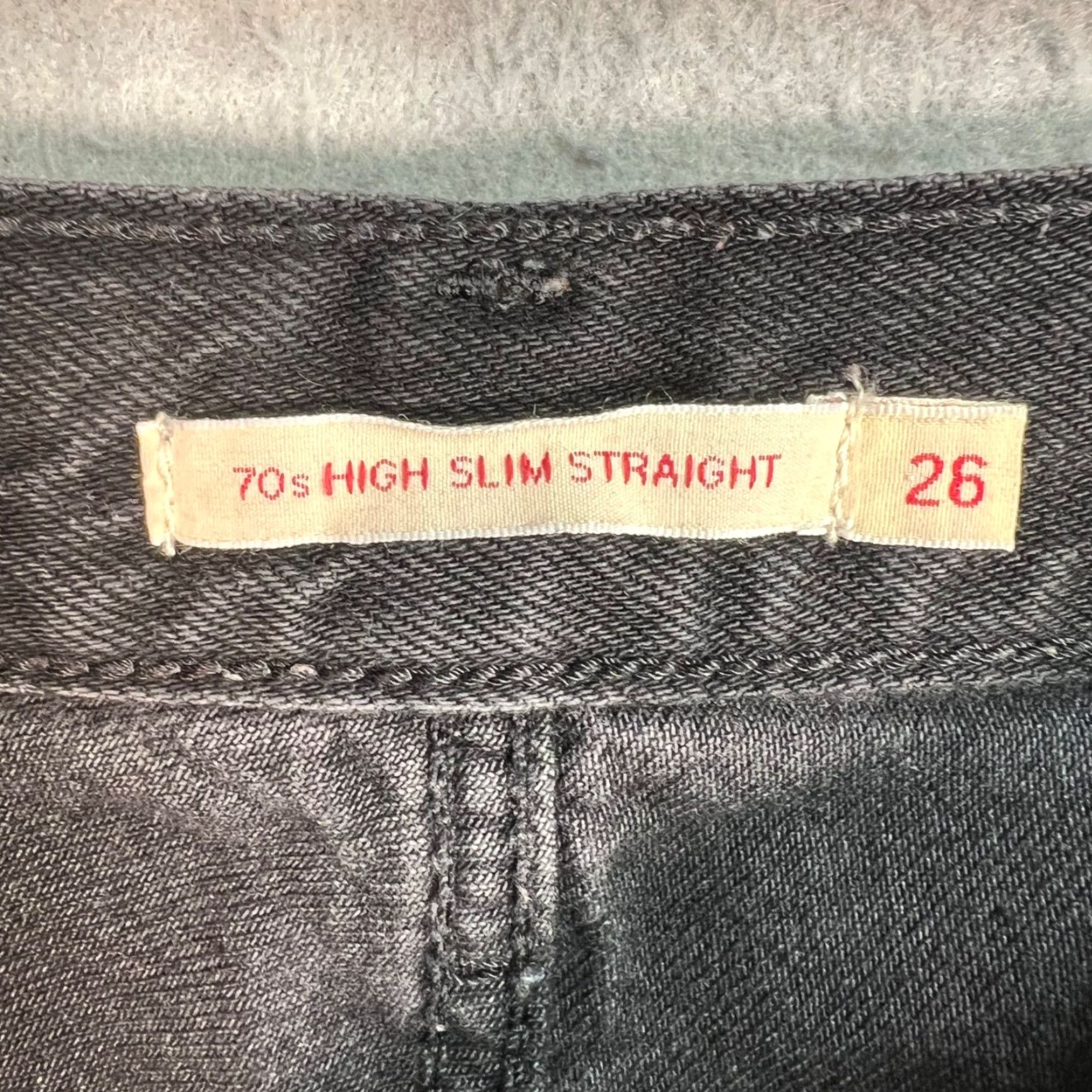 Levi's VINTAGE Levis Jeans 70s High Slim Straight Black Womens Size 26 x 31 Cotton Blend Denim Size 26" / US 2 / IT 38 - 3 Thumbnail