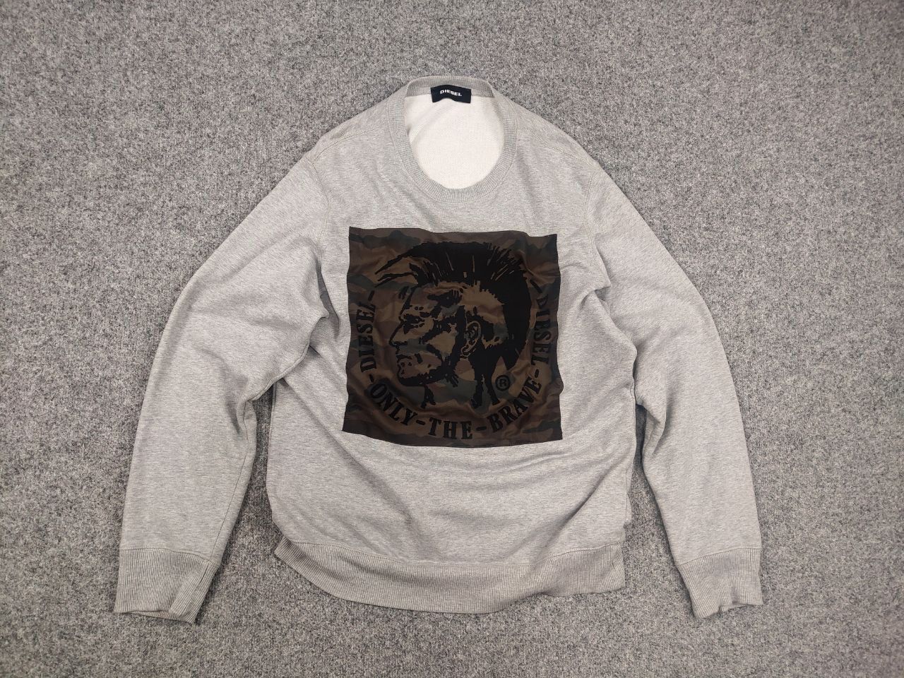 Diesel Diesel Classic Logo Camo Gray Crew Chek Sweatshirt Y2K Style Size US XL / EU 56 / 4 - 7 Thumbnail