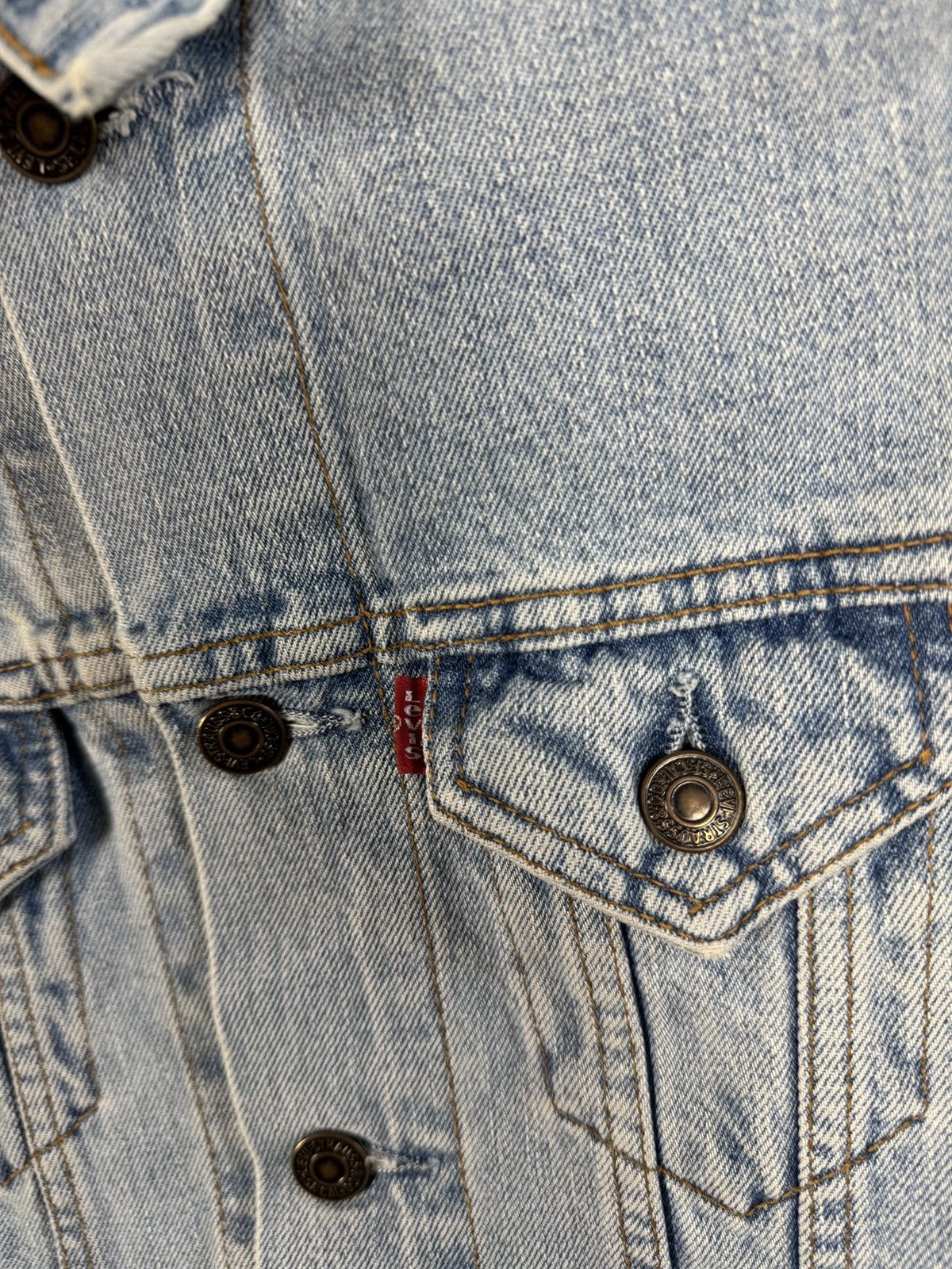 Levi's Vintage Levis Denim Jean Jacket For Girls 90s Retro Size XS Size XXS / US 00 / IT 34 - 6 Thumbnail