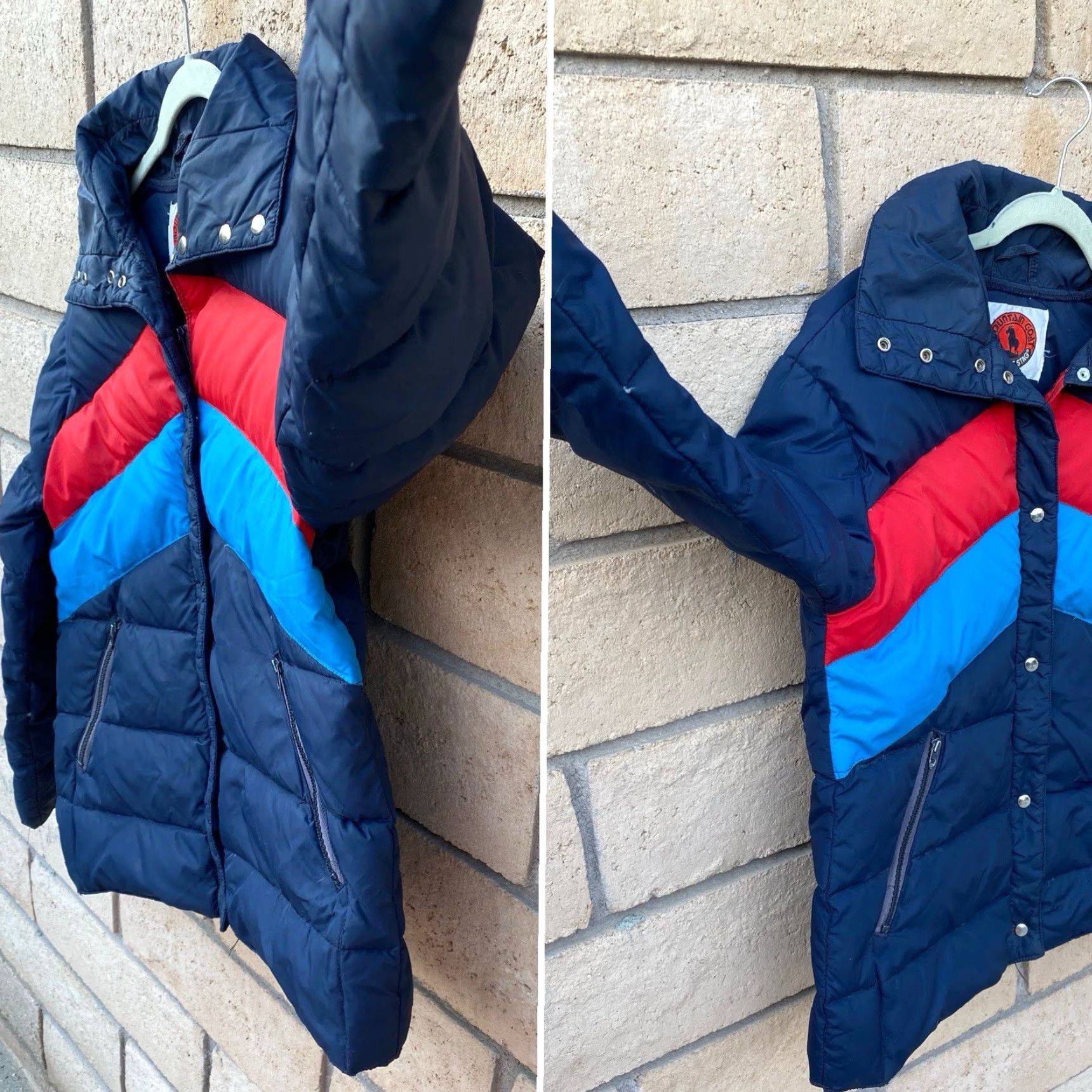 Vintage VINTAGE White Stag Mountain Goat Down Puffer Jacket Chevron Zip 70s 80s Size US S / EU 44-46 / 1 - 6 Thumbnail