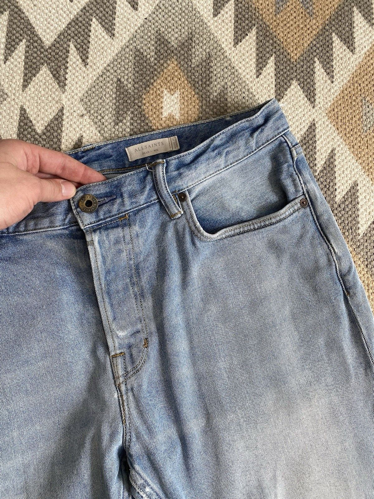 Allsaints Allsaints Blue Washed Denim Dean Jeans Pants Size US 32 / EU 48 - 4 Thumbnail