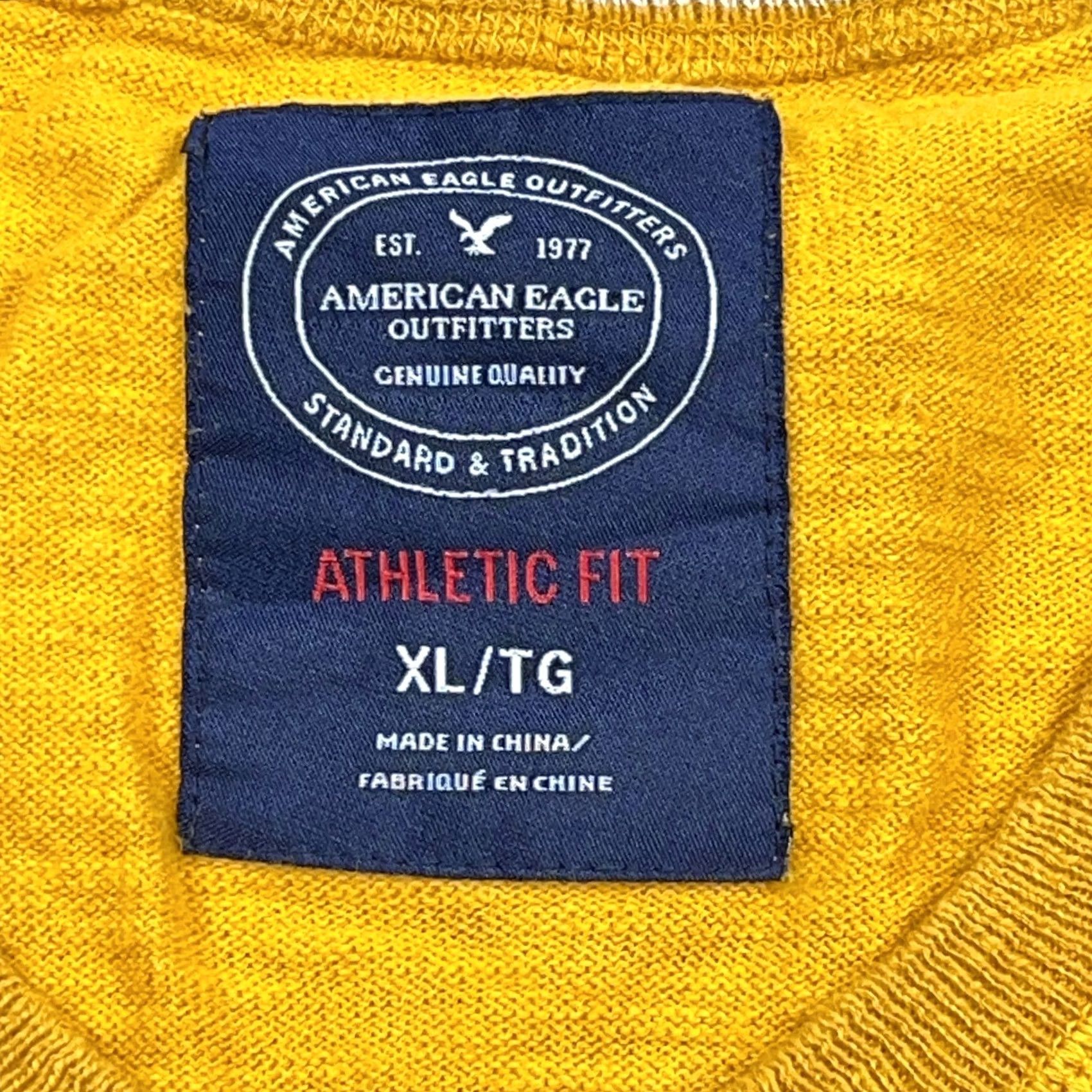 American Eagle Outfitters American Eagle Outfitters Sweater Men XL Yellow Athletic Fit V Neck Pullover VTG Y2K Adult Size US XL / EU 56 / 4 - 4 Thumbnail