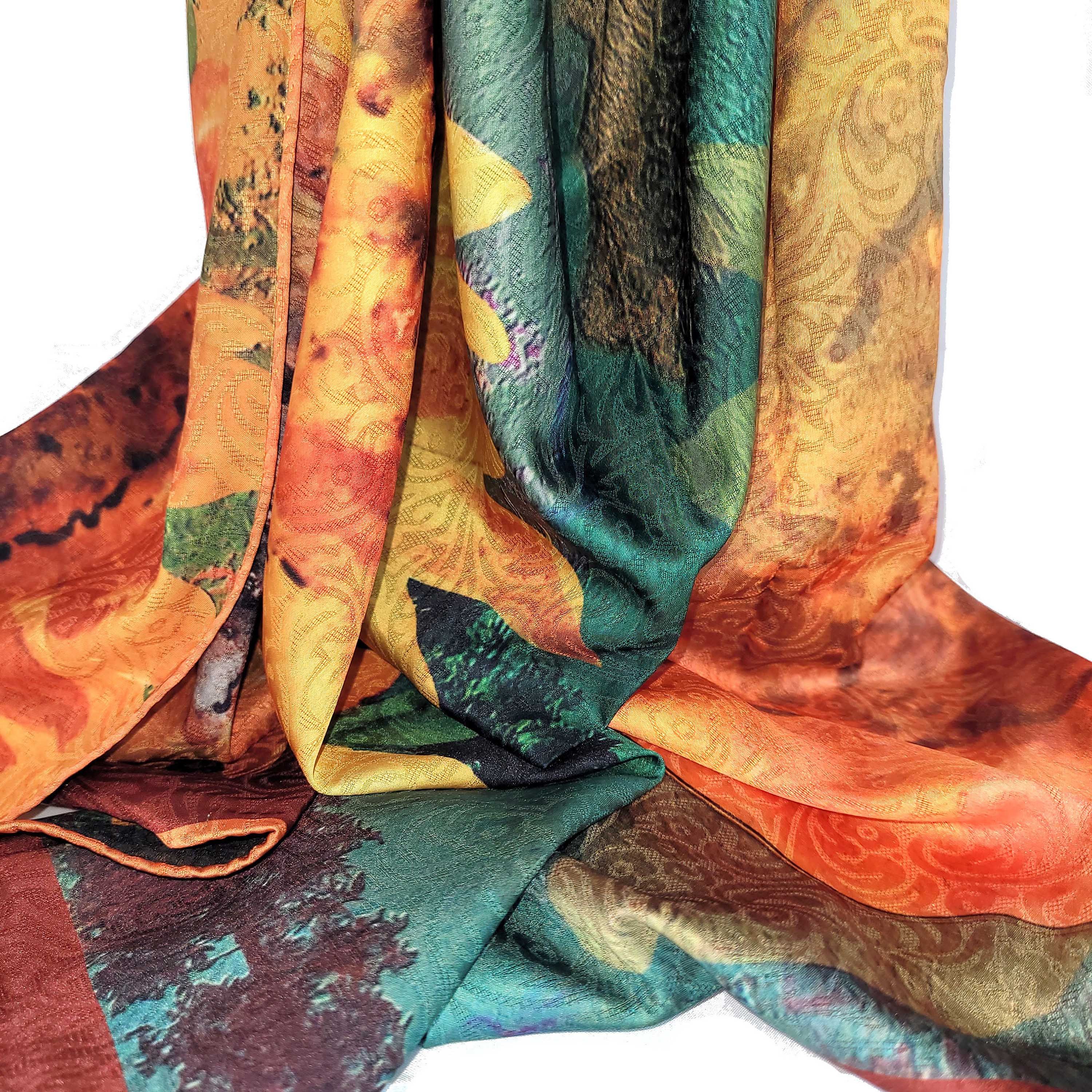 Other NWT Double Sided Silk Scarf 52"x52" Large Square Wrap 3244 Size ONE SIZE - 8 Thumbnail