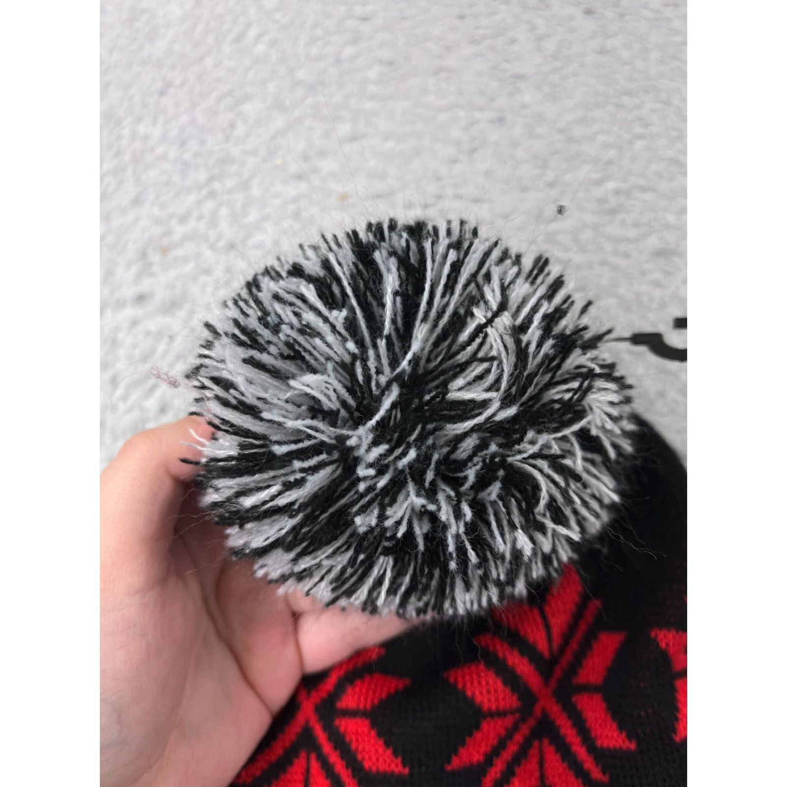 Victoria's Secret Victoria's Secret Beanie Toque Adult One Size Black Red Pom Fair Isle Acrylic Logo Women Size ONE SIZE - 3 Thumbnail