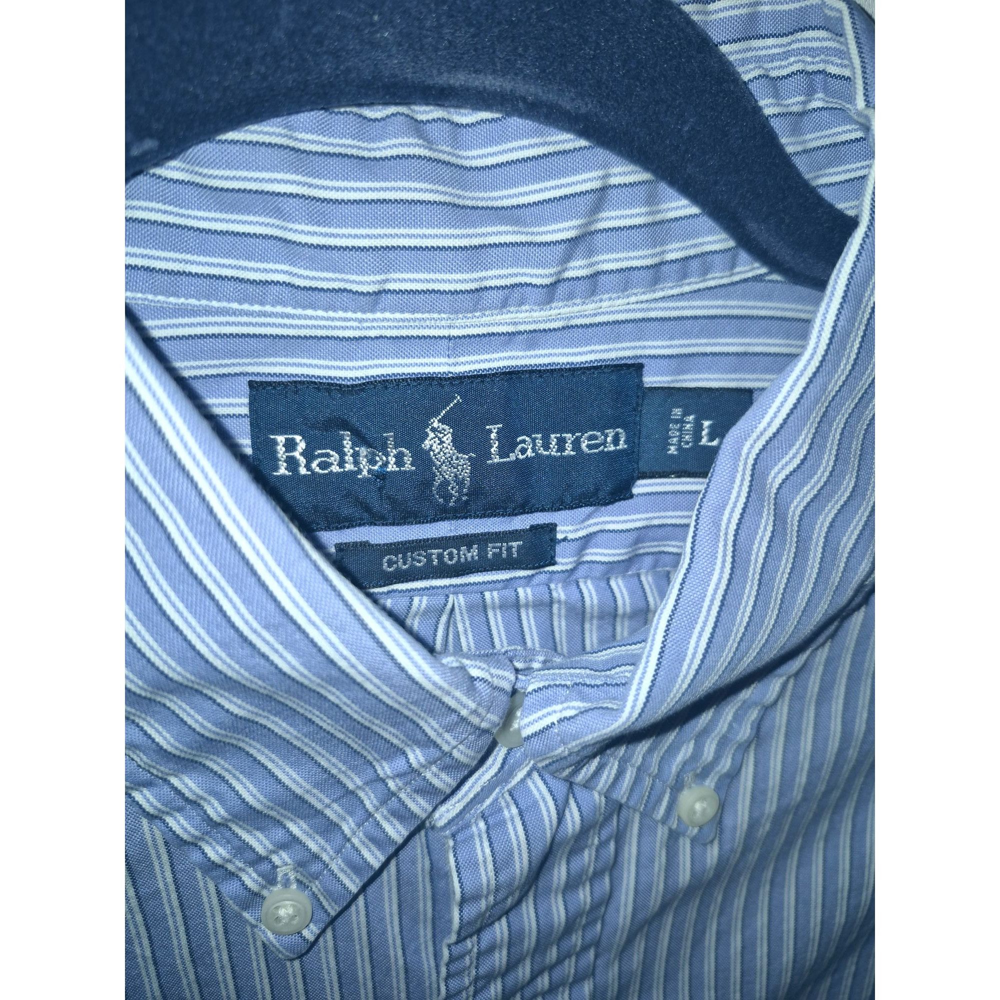 Ralph Lauren Ralph Lauren Blue Striped Custom Fit Button-Down Shirt Mens Size US L / EU 52-54 / 3 - 3 Thumbnail