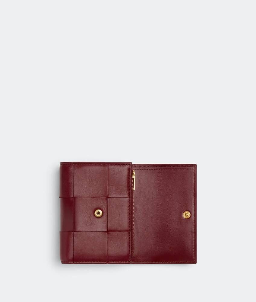 Bottega Veneta o1lf3ng10525 Size: OS / Tri-Fold Zip Wallet in Bordeaux Size ONE SIZE - 2 Thumbnail