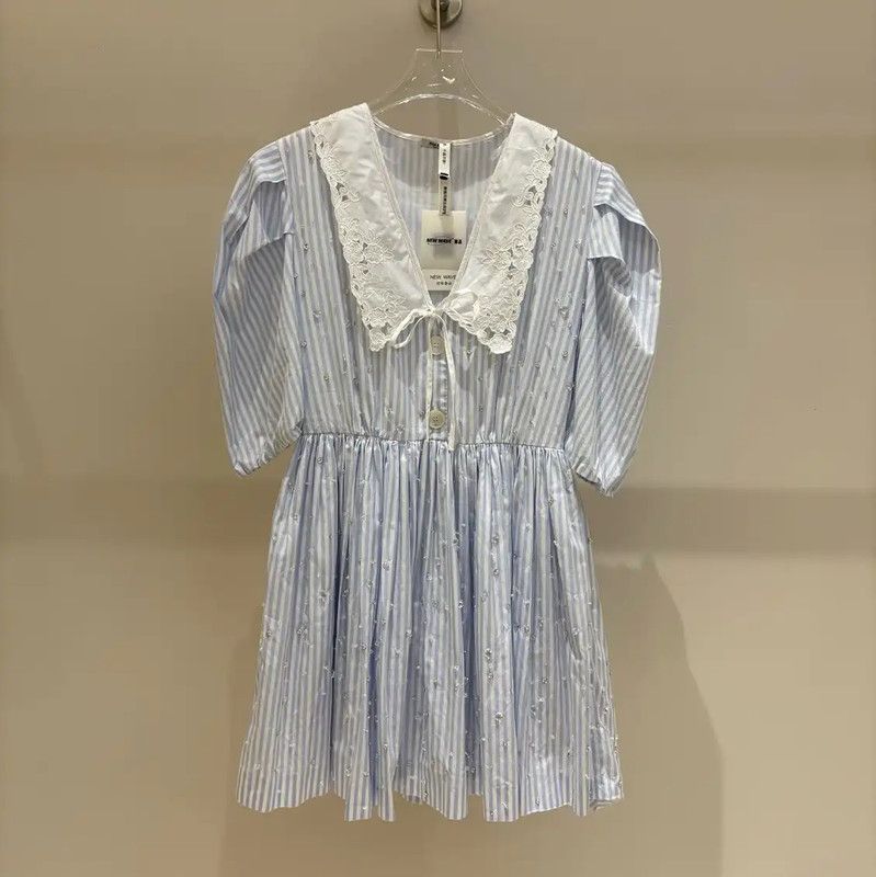 Miu Miu Summer Light Blue Mid-Length Dress 0089