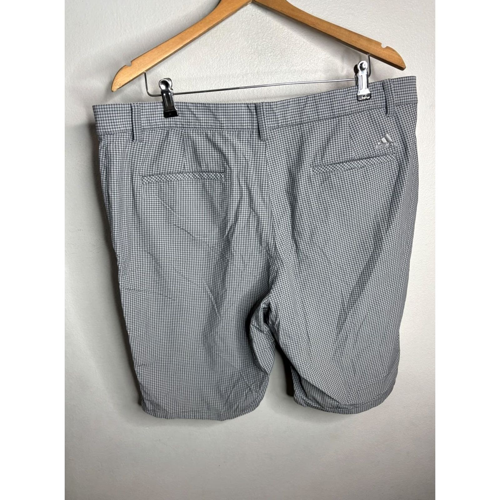 Adidas Adidas Shorts Mens 38 Gray Plaid Lightweight Golf Performance Classic Pockets Size US 38 / EU 54 - 4 Thumbnail