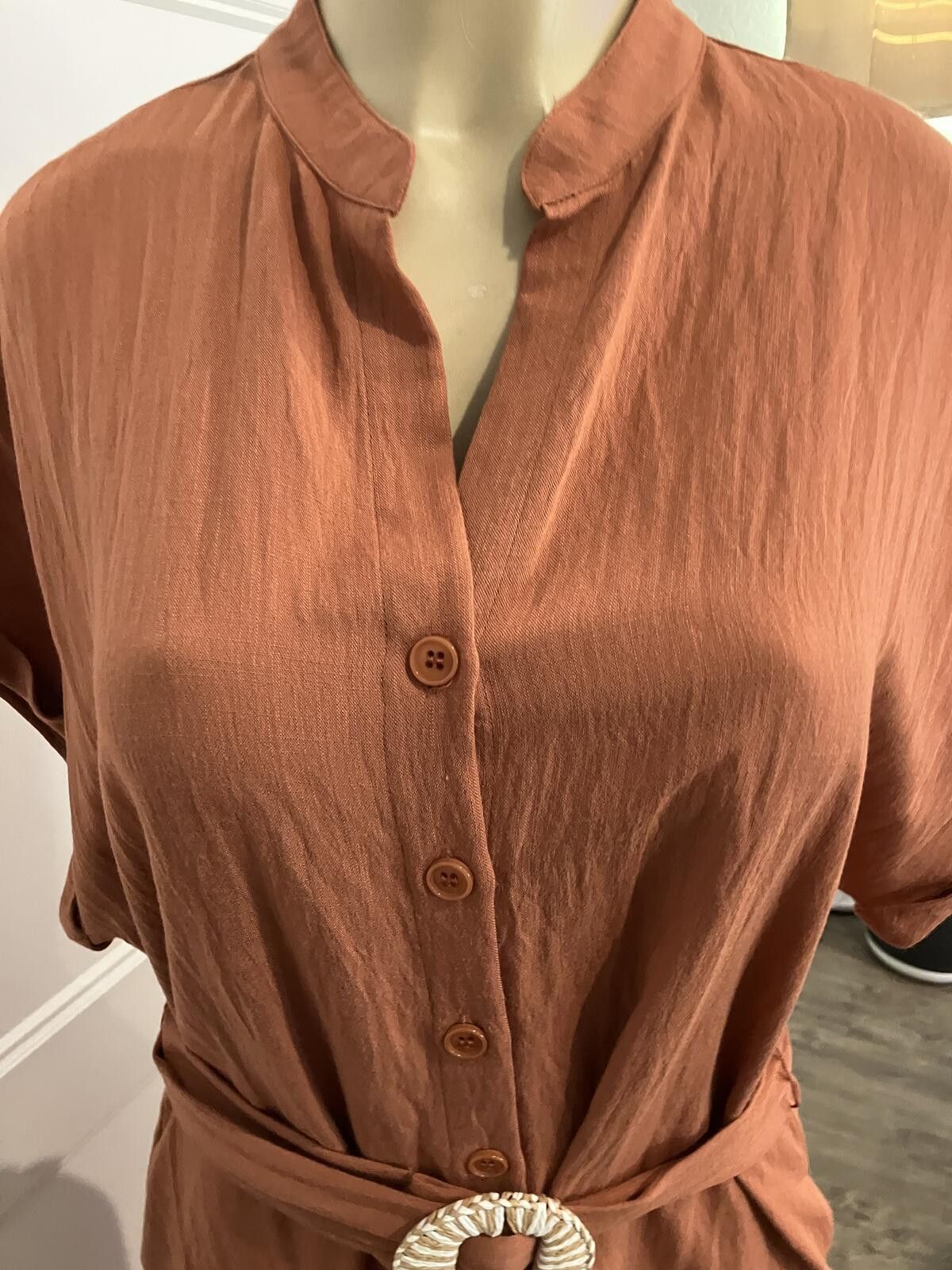 Other NWT Button-Down Belted Dress in Rust Size S / US 4 / IT 40 - 10 Thumbnail