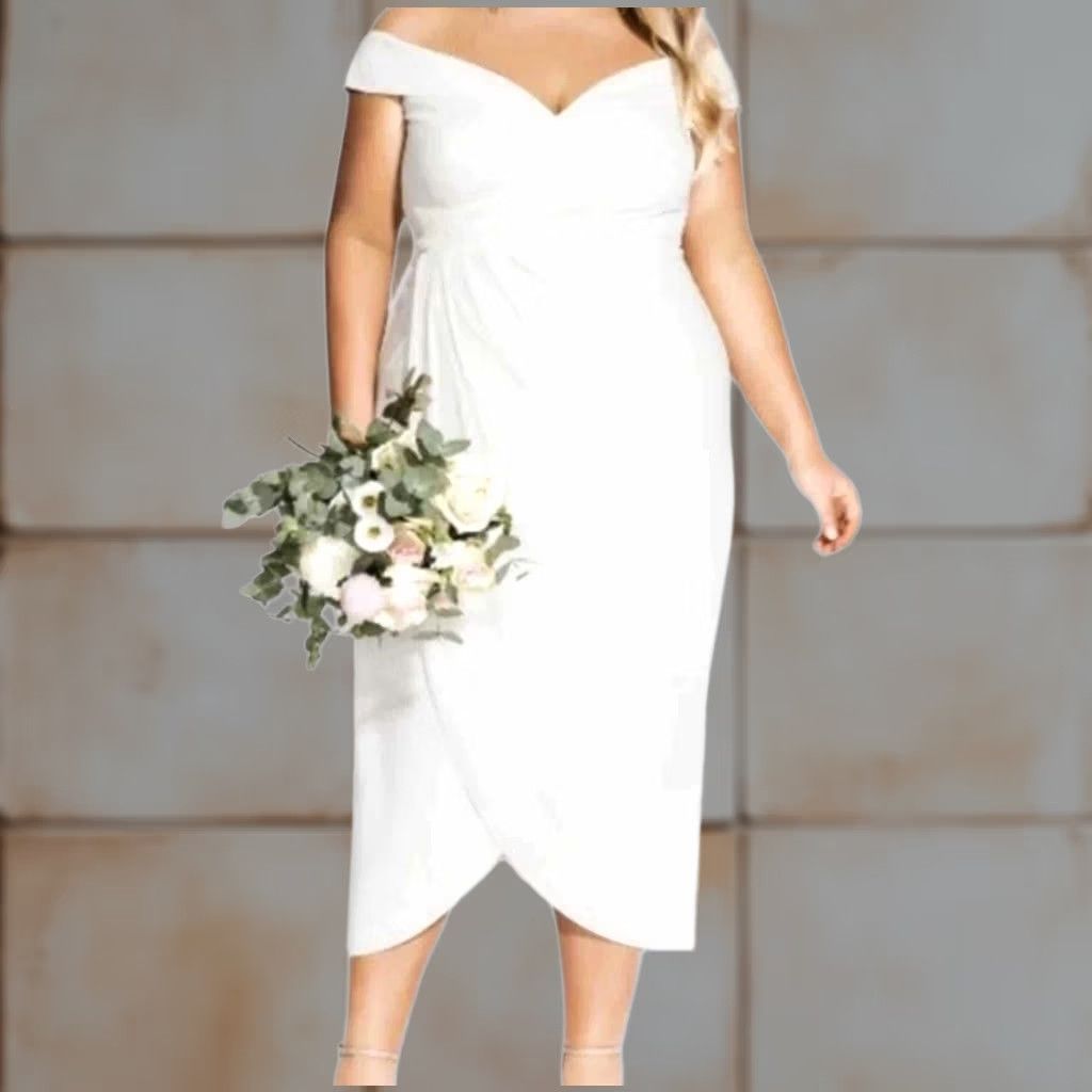 formal city chic dresses VINTAGE Maxi Dress Women Plus 14 Ivory White Sleeveless Hi-Low Zipper Layered Rose gold