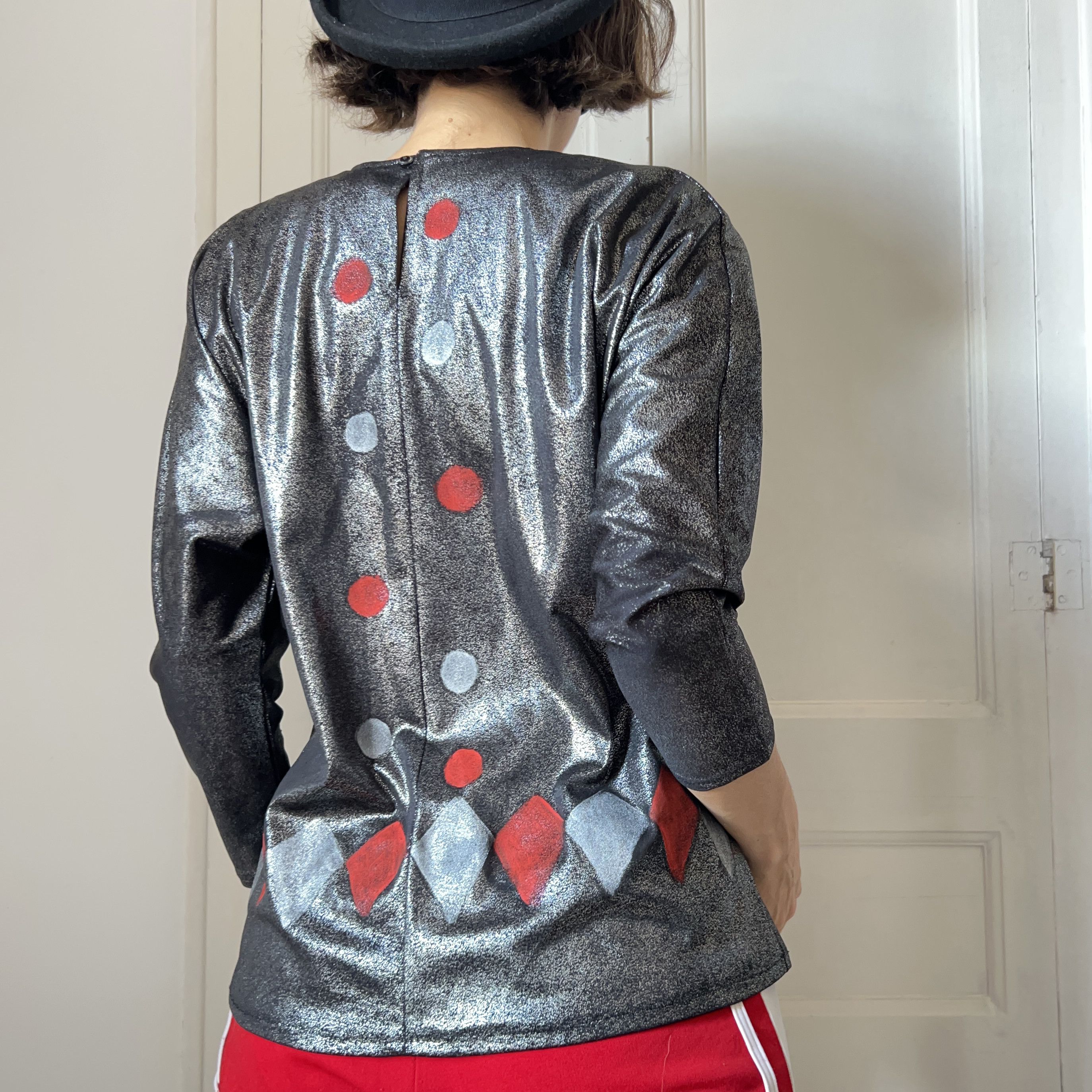 Custommade Custommade Polka Dot Argyle Harlequin Metallic Blouse Size L / US 10 / IT 46 - 2 Thumbnail