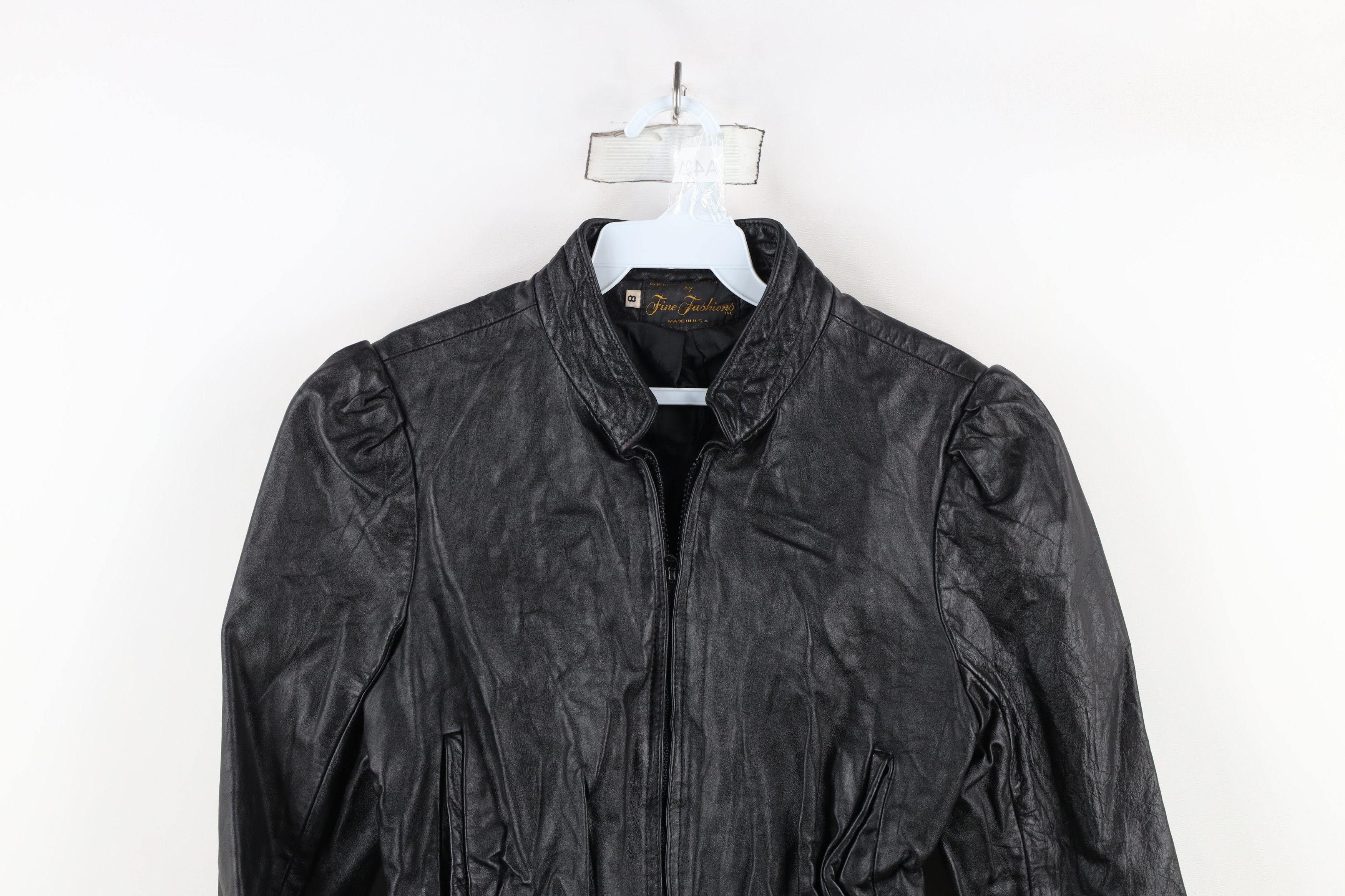 Vintage Vintage 80s 90s Streetwear Cropped Leather Bomber Jacket USA Size M / US 6-8 / IT 42-44 - 2 Thumbnail