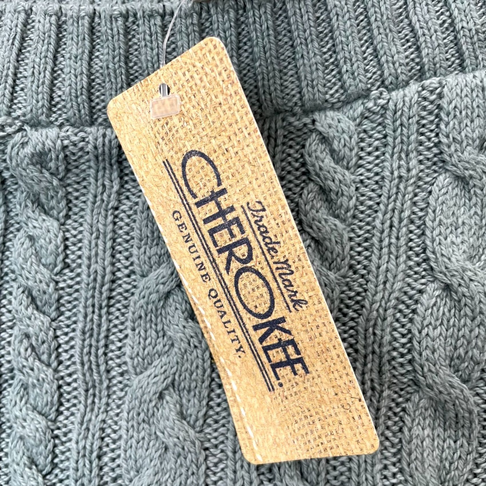 Cherokee VTG Cherokee Sweater Womens XL Gray Cotton Cable Knit Boat Pullover NEW Size XL / US 12-14 / IT 48-50 - 4 Thumbnail