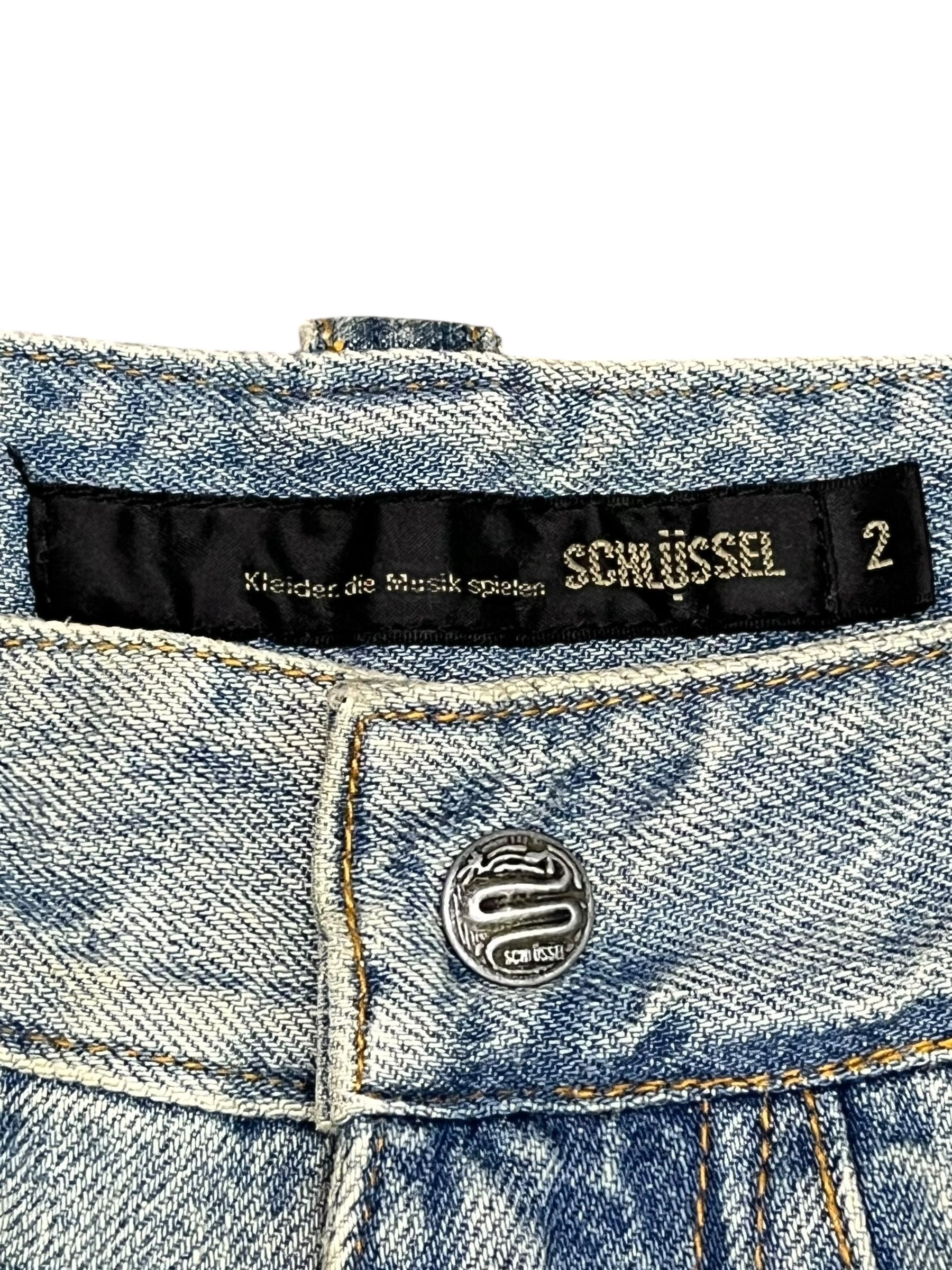 Schlussel 💥Y2K Schlussel Flare Denim Spliced Studs & Splatter RARE Size US 30 / EU 46 - 13 Thumbnail