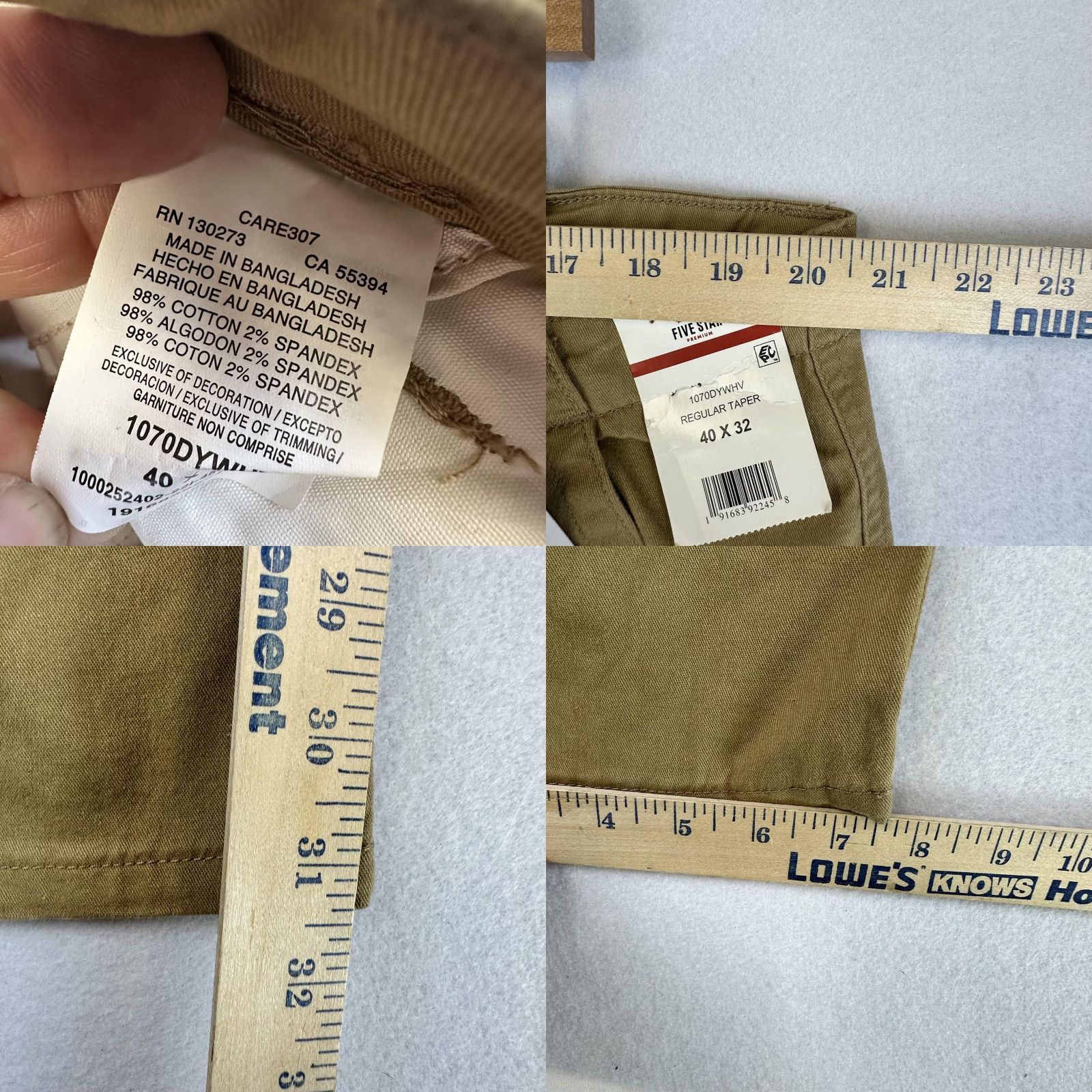 Wrangler Wrangler Five Star Pants Mens 40x32 Cargo Regular Taper Khaki Pockets Stretch Cotton Spandex Canvas Flat Front Army Workwear 40 Mens Size US 40 / EU 56 - 8 Thumbnail