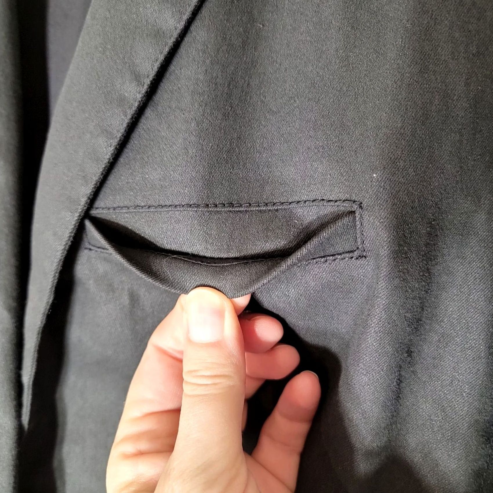 Cotton On Etcetera Blazer Jacket Black 12 Cotton One Button Pockets Notch Lined Shoulder Pads Single-Breasted Women’s Blazer Size XL / US 12-14 / IT 48-50 - 3 Thumbnail