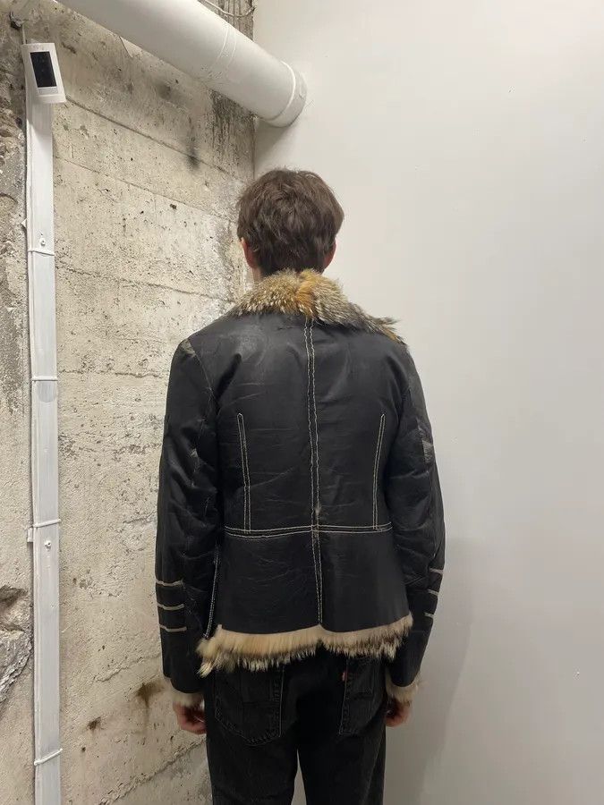 Just Cavalli AW2005 Cavalli Fox Fur Asymmetrical Leather Jacket Size XS / US 0-2 / IT 36-38 - 9 Thumbnail