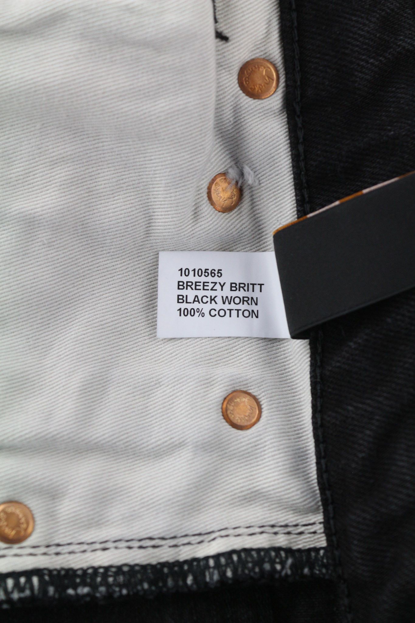 Nudie Jeans BREEZY BRIT W29/L28 Regular Tapered Cotton Black 80627 Size 29" - 7 Thumbnail
