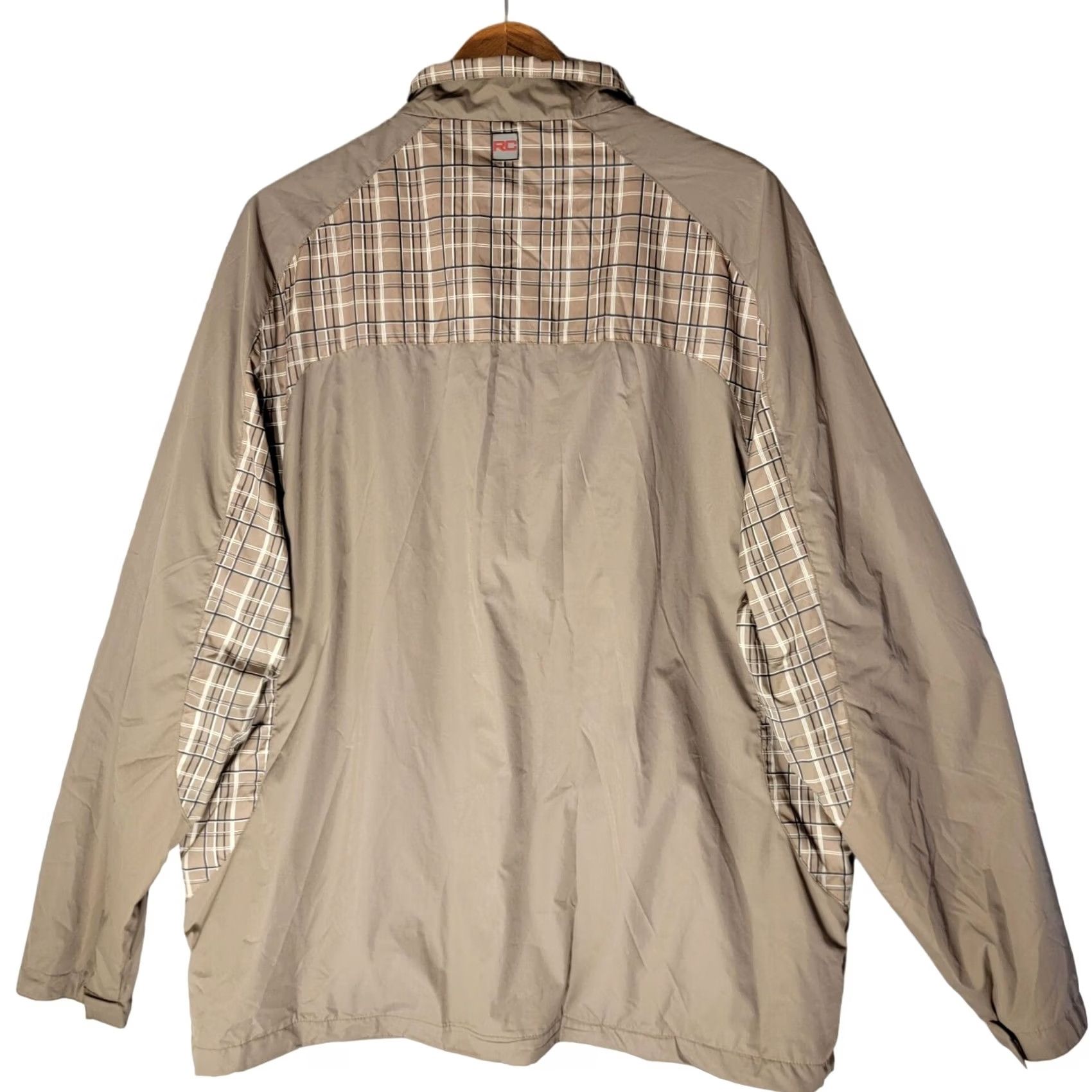 Vintage Rae's Creek Mens Jacket Windbreaker Waterproof Plaid 1/4 Zip Packable Gorpcore Sz XL Tan Size US XL / EU 56 / 4 - 2 Thumbnail