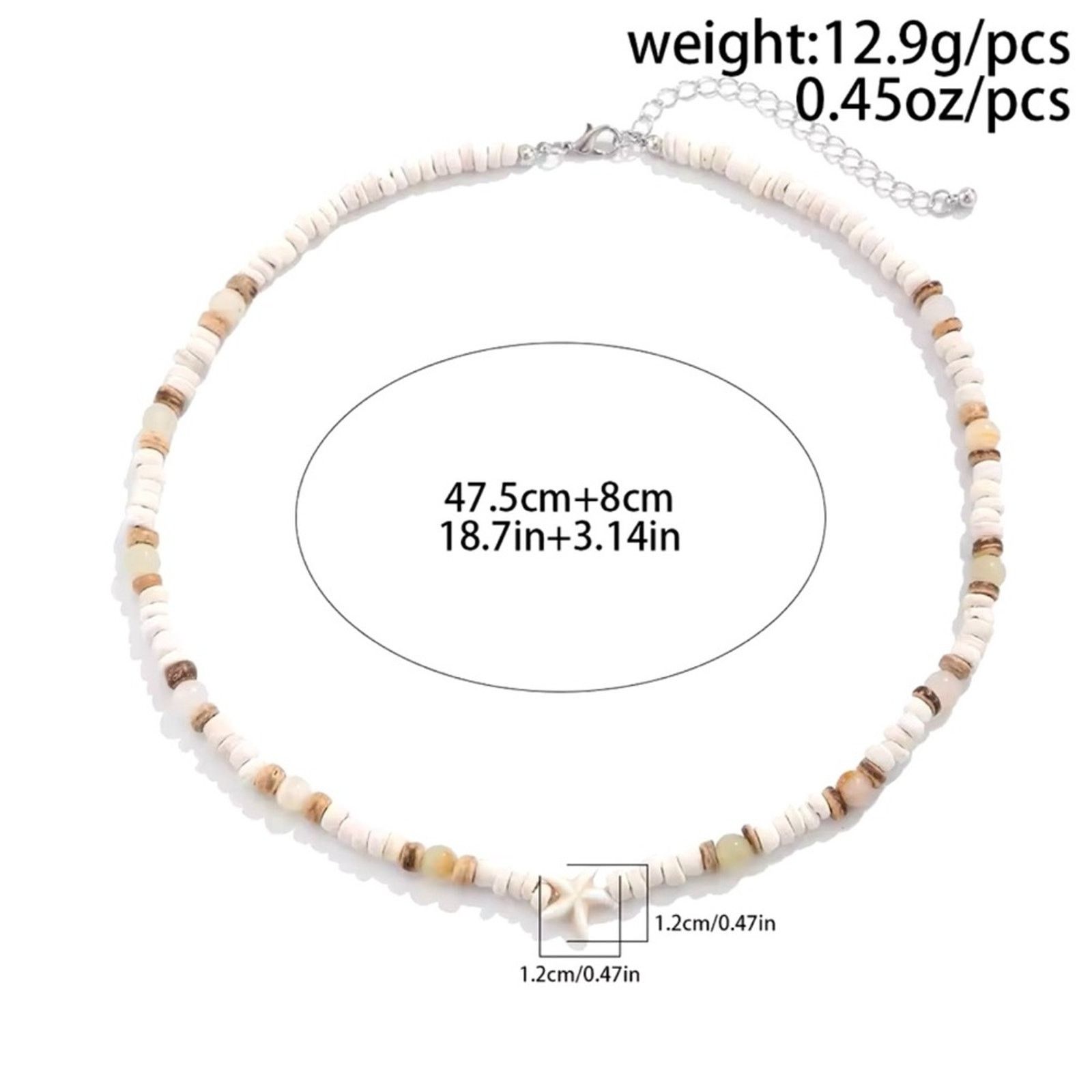 Other Coconut-husk Wood Beads Starfish Choker Necklace for Men Size ONE SIZE - 3 Thumbnail