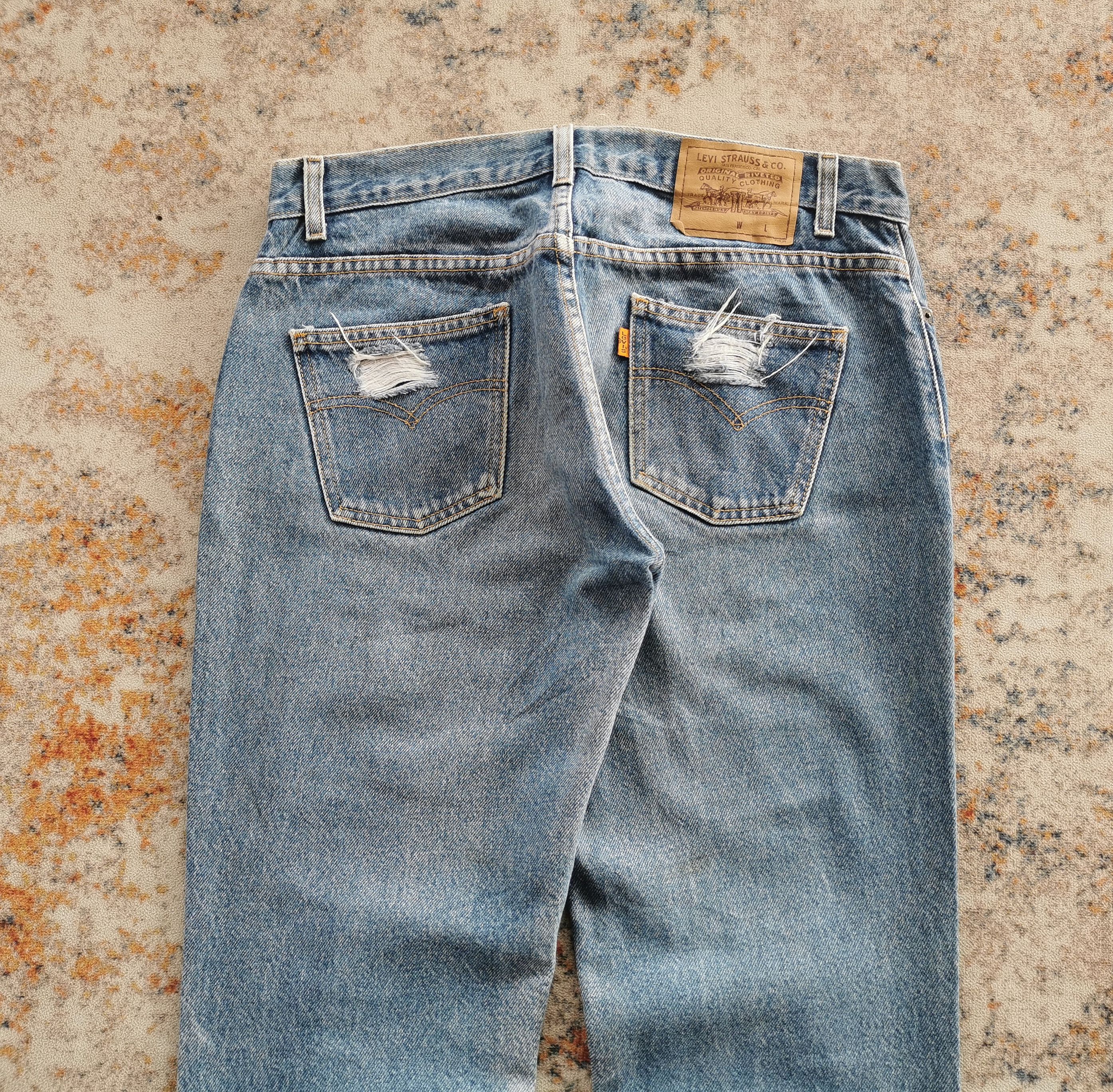 Levi's 90s vintage levis orange tab distressed jeans size 32'x29.5' Size 32" / US 10 / IT 46 - 3 Thumbnail