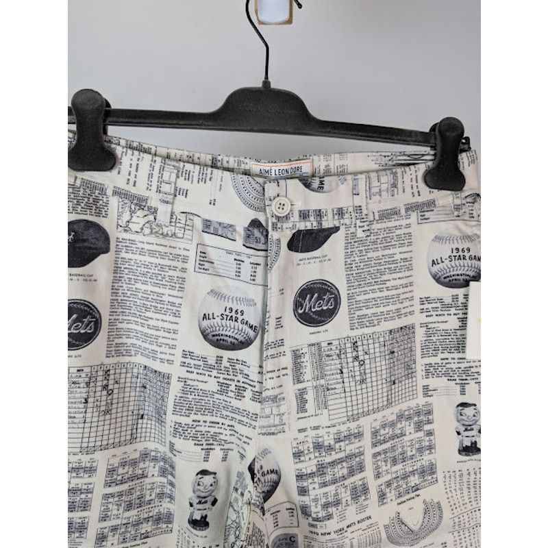 Aime Leon Dore o1rshd1 Mets Printed Chino Pant in Black / White Size US 32 / EU 48 - 9 Thumbnail
