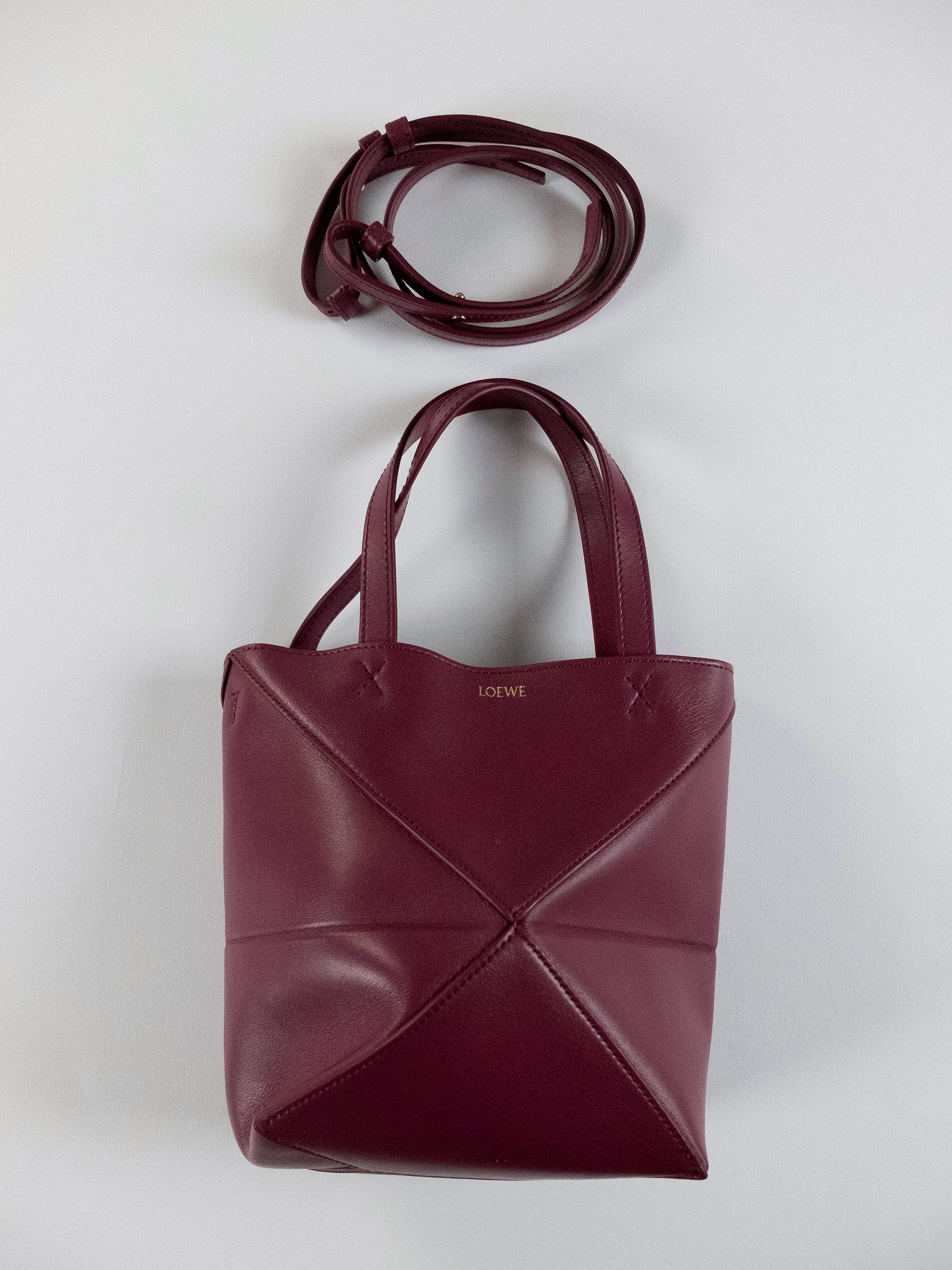 Loewe LOEWE Puzzle Fold Mini cherry red leather tote bag NWT Size ONE SIZE - 8 Thumbnail