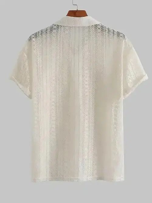 Other Short Sleeves Transparent Sheer Lace Shirts Size US M / EU 48-50 / 2 - 3 Thumbnail