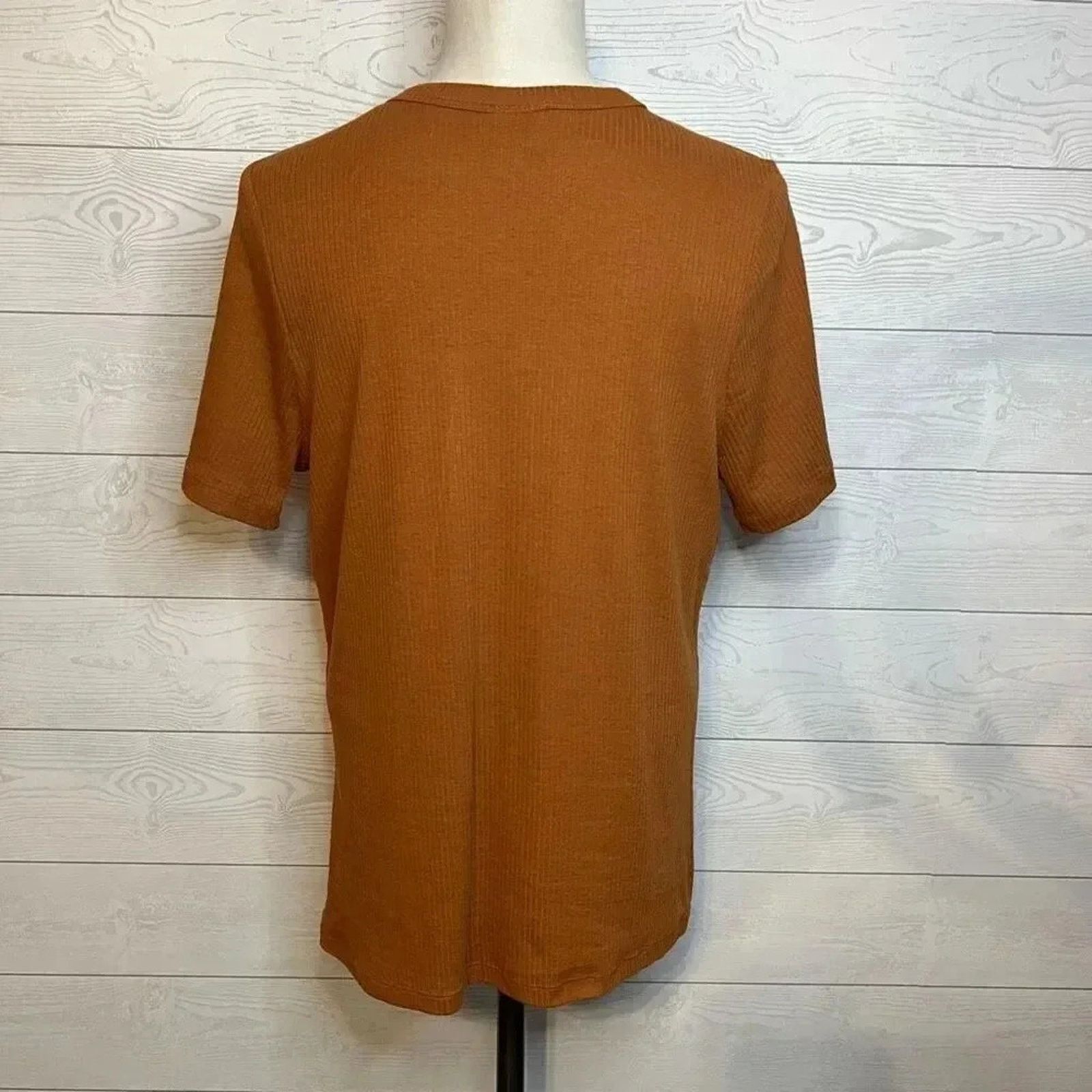 Other AVA & VIV brown ribbed short sleeve top Size 14W Size XL / US 12-14 / IT 48-50 - 4 Thumbnail