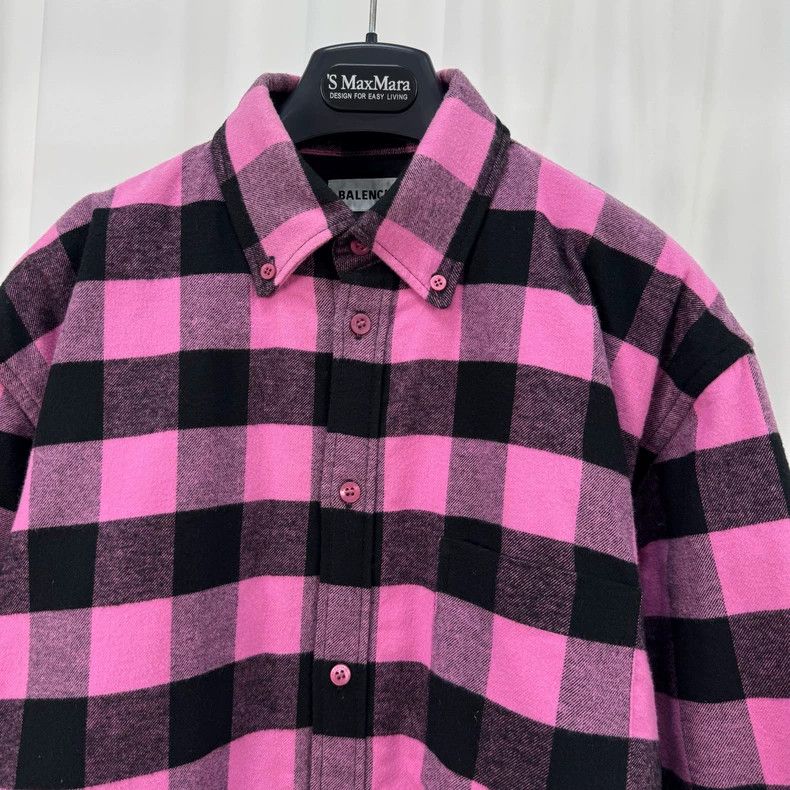 Balenciaga Balenciaga size 34 Black powder plaid cotton shirt jacket Size XS / US 0-2 / IT 36-38 - 3 Thumbnail