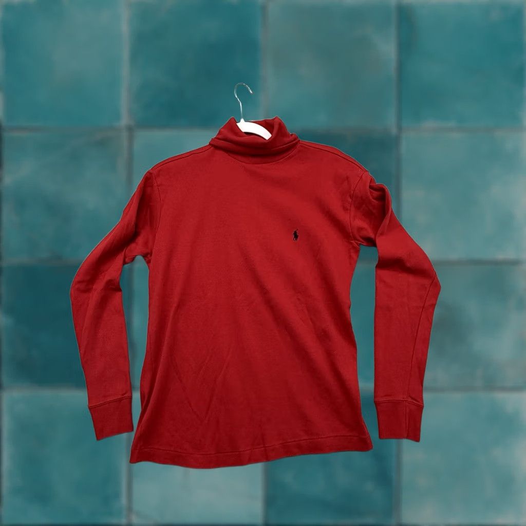 Ralph Lauren Ralph Lauren Shirt Womens Red Turtleneck Long Sleeve Cotton Top 90s M Size M / US 6-8 / IT 42-44 - 1 Thumbnail