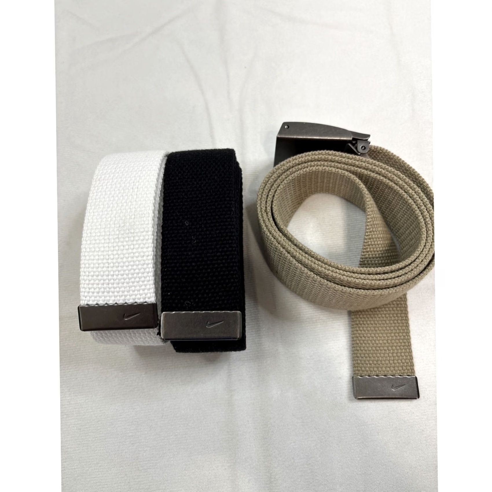Nike VINTAGE Nike Belt Canvas Blue White Beige Mens Adjustable 1.5” Buckle Golf Belt Set Of 3 Size ONE SIZE - 4 Thumbnail