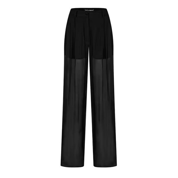Dolce & Gabbana o1g2r1mq1024 Chiffon Wide Leg Trousers in Nero Size 29" - 1 Thumbnail