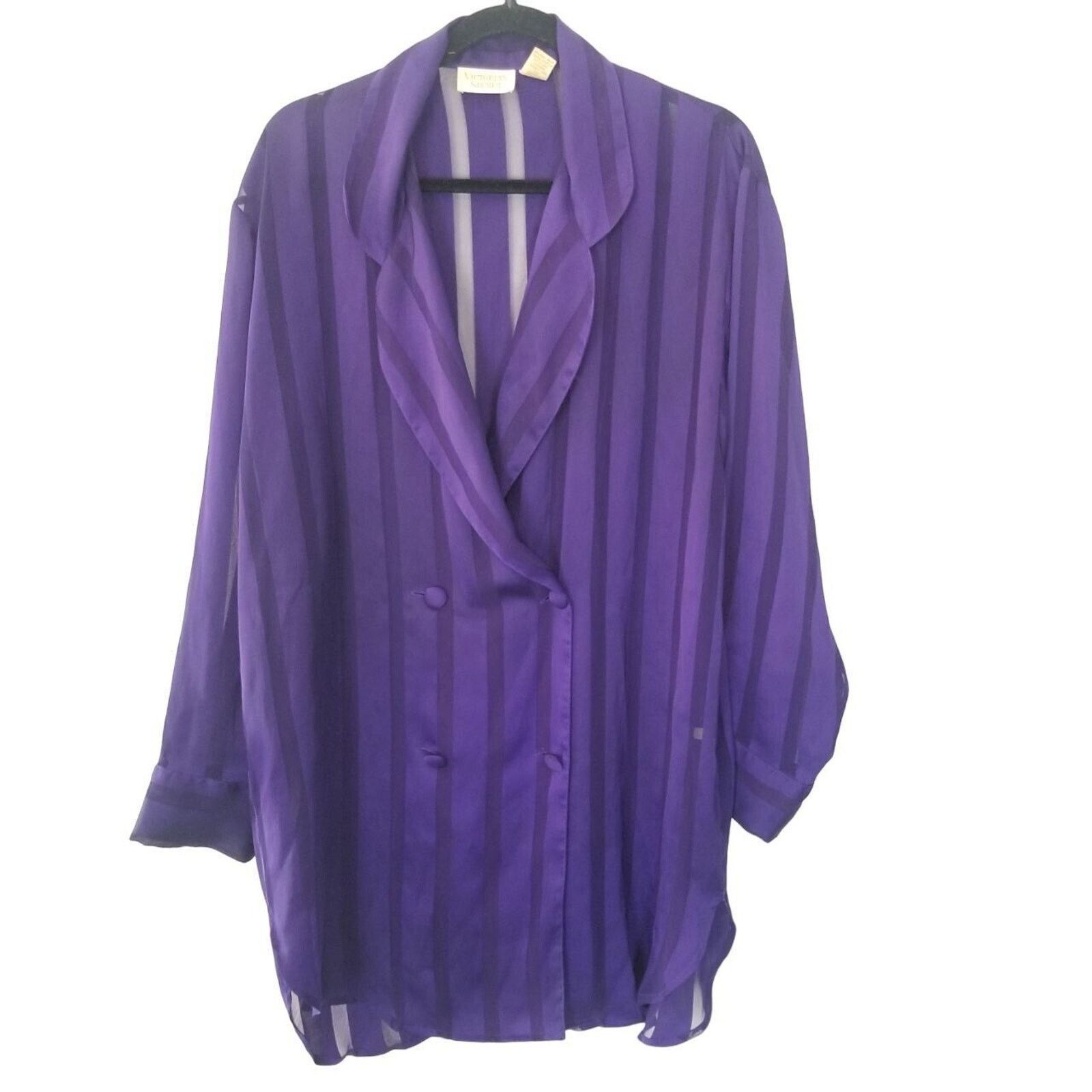 Victoria's Secret Vintage Victorias Secret Gold Label Satin Striped Pajamas Size 35" - 1 Thumbnail