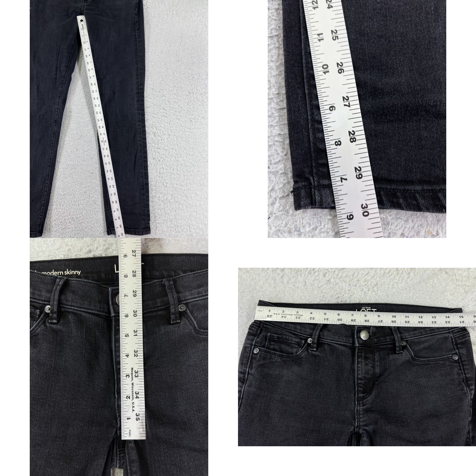 Ann Taylor Ann Taylor Jeans Womens 4 Black Denim Skinny Cotton 29x30 Loft Modern Bend Size 27" / US 4 / IT 40 - 8 Thumbnail
